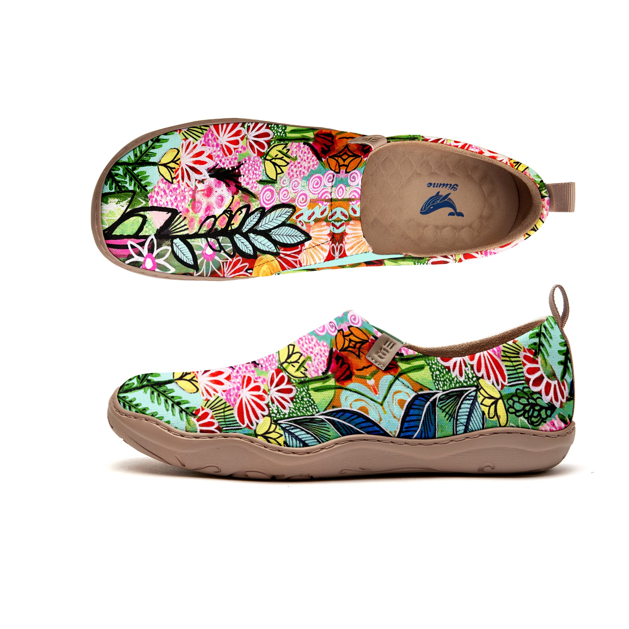 Yiume Women's Art Slip-On Casual Canvas Shoes Bloom Buzz Print Painted,100% Cotton