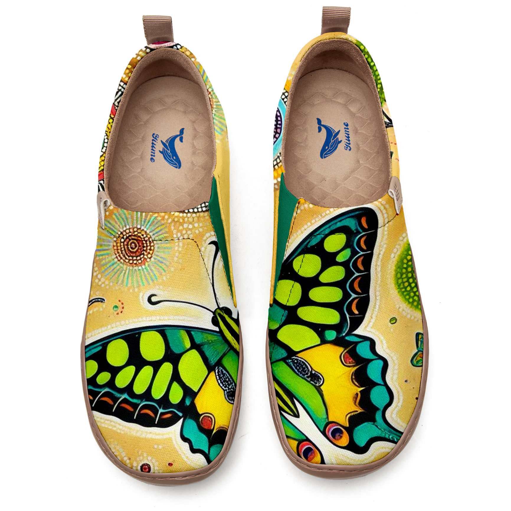 Green Polka Dot Butterfly Women's Shoes