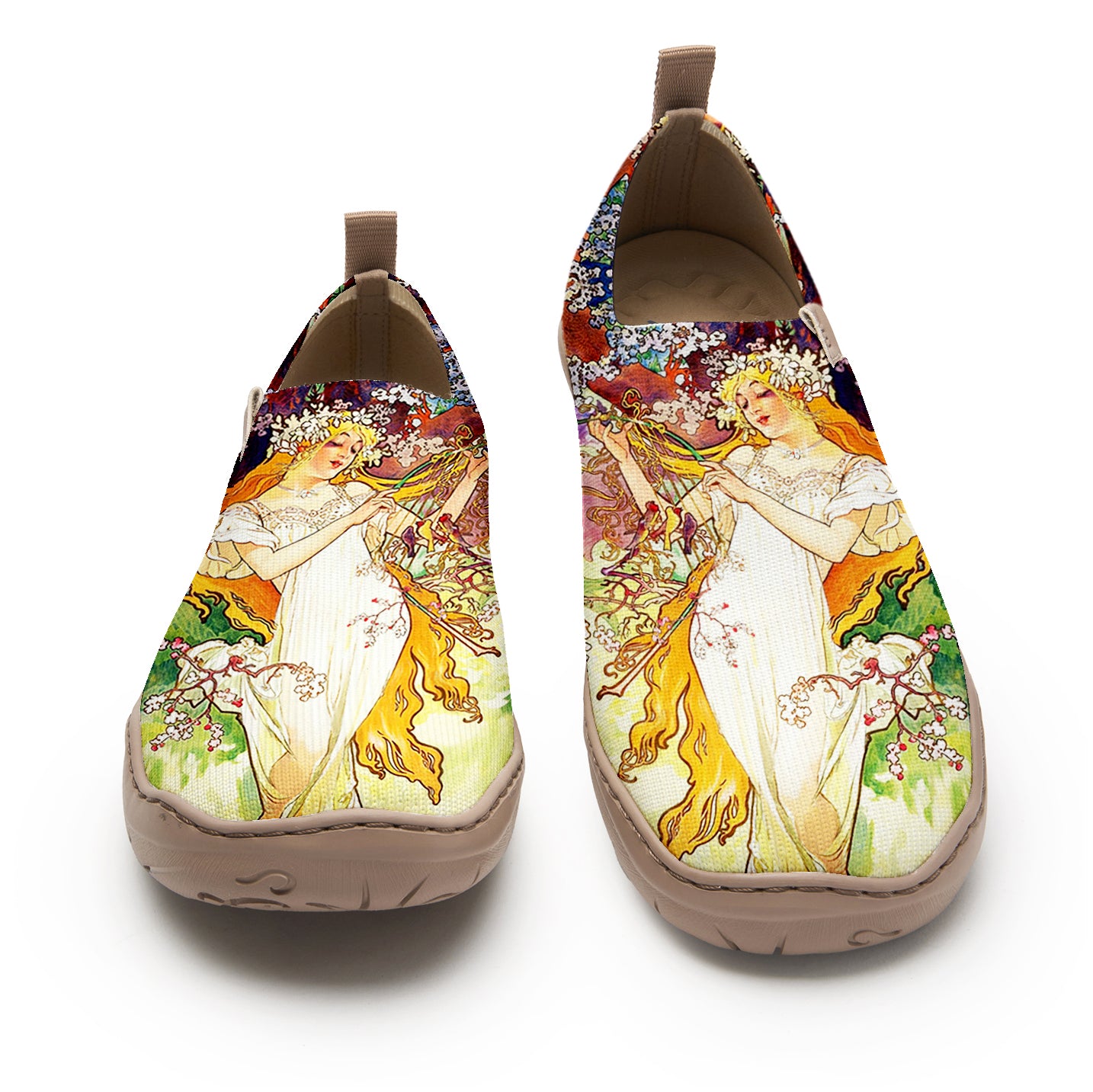 Yiume Women's Art Slip-On Casual Canvas Shoes Fairy Grace Painted,100% Cotton