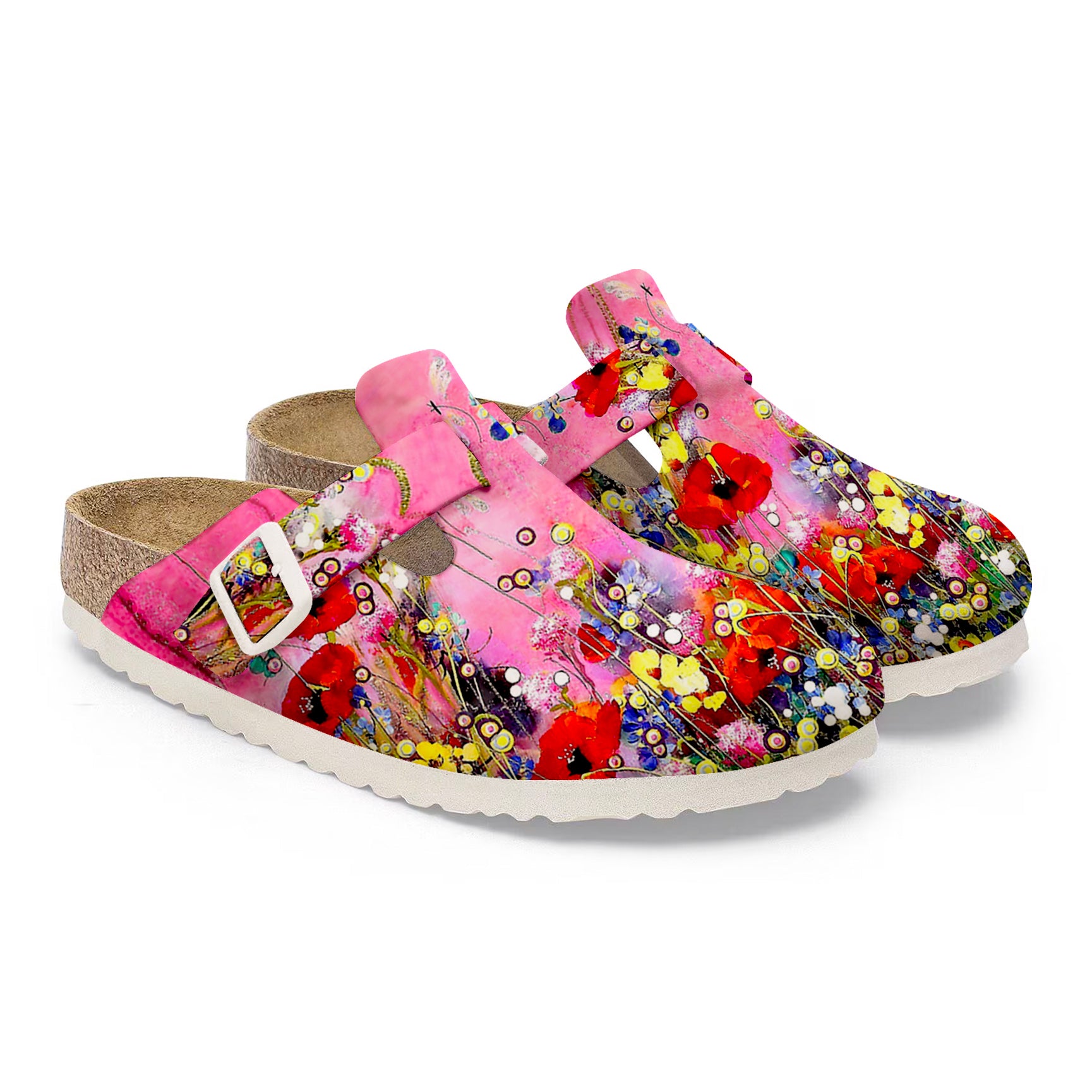 Yiume Footwear Women’s  Clogs Adjustable Buckle Slip on Footbed Slippers