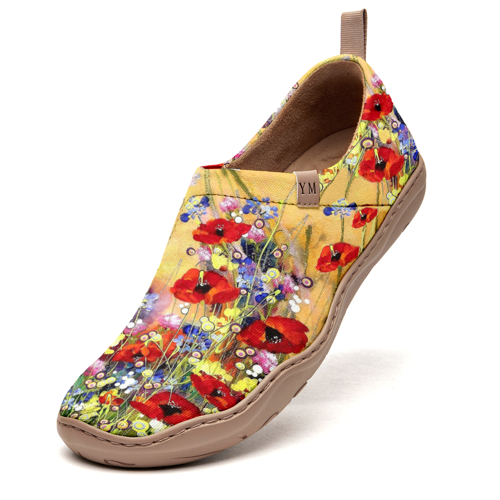 Yiume Women's Art Slip-On Casual Canvas Shoes Wildflower Whisper Painted,100% Cotton