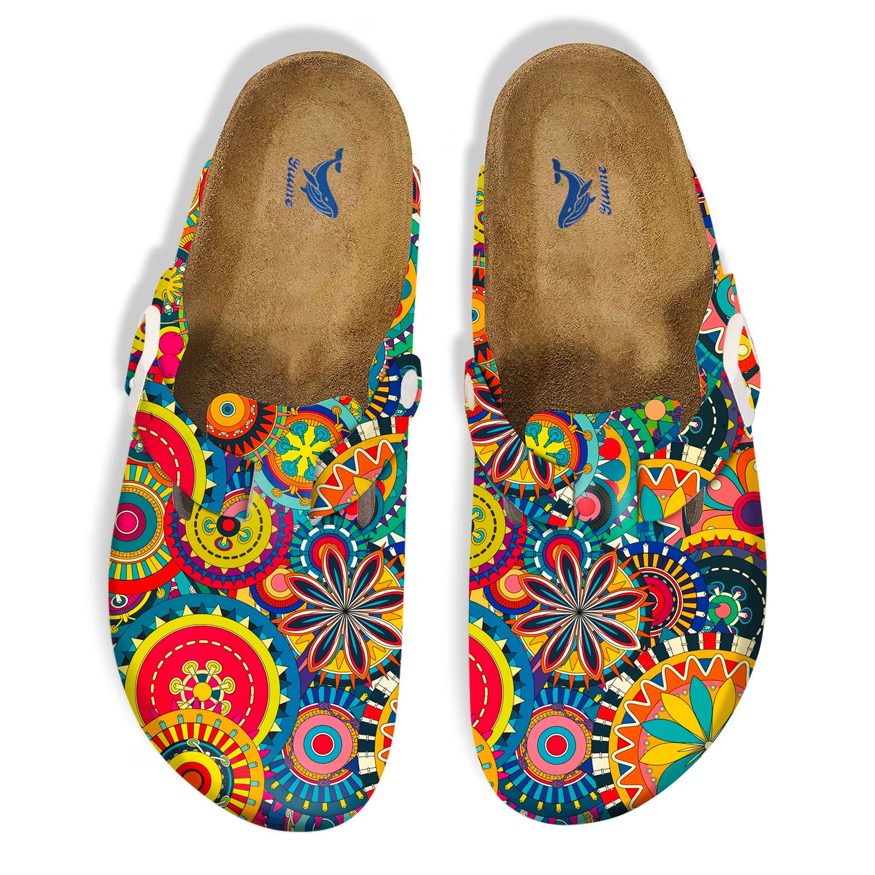Yiume Footwear's Women’s Printed Clogs Adjustable Buckle Slip on Footbed Slippers