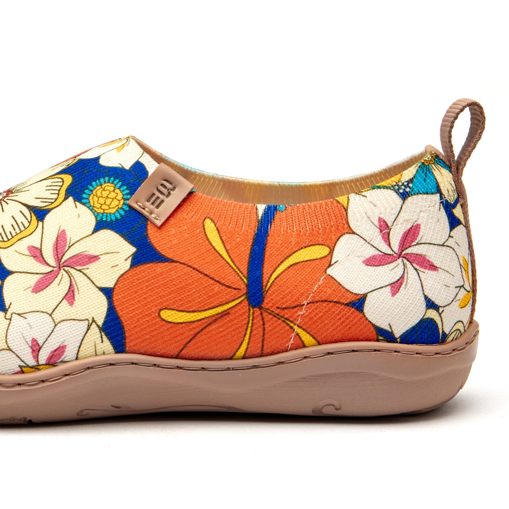 60's Floral Print by Samantha O'Malley Women's Slip-On Shoes, 100% Polyester Textured Yarn, Painted Canvas Sneaker