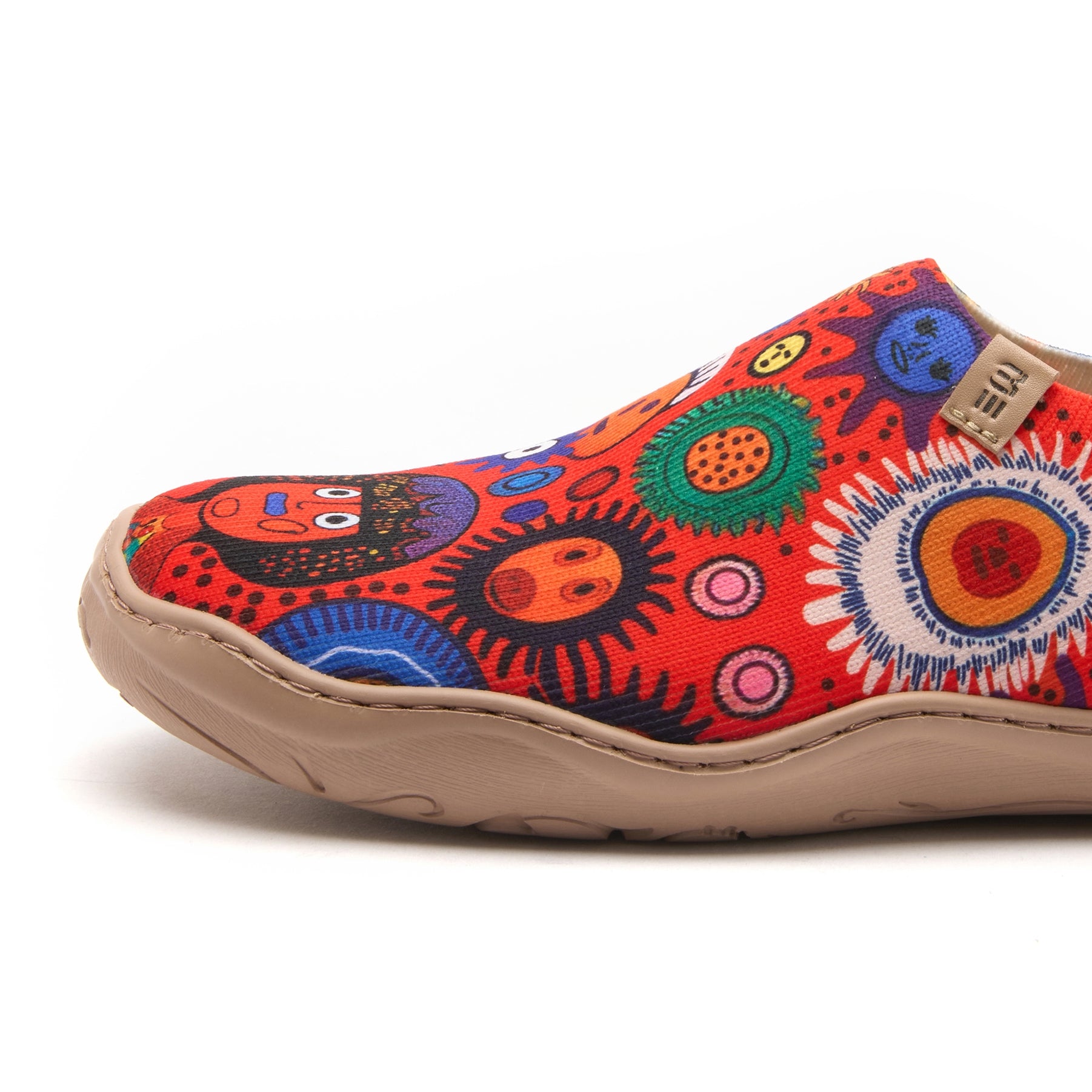 Abstract Art  Women's Slip-On Shoes, 100% Polyester Textured Yarn, Painted Canvas Sneakers