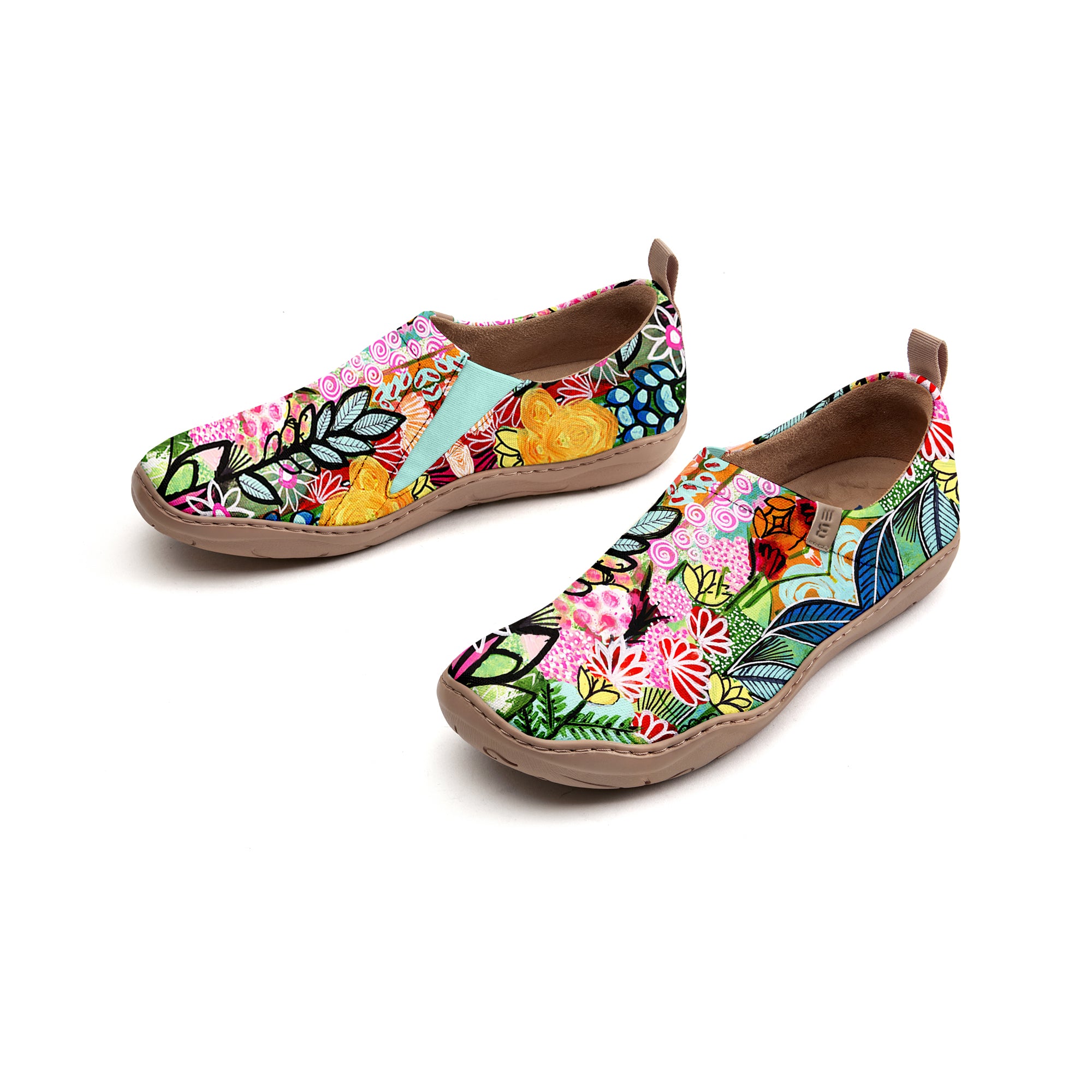 Yiume Women's Art Slip-On Casual Canvas Shoes Bloom Buzz Print Painted,100% Cotton