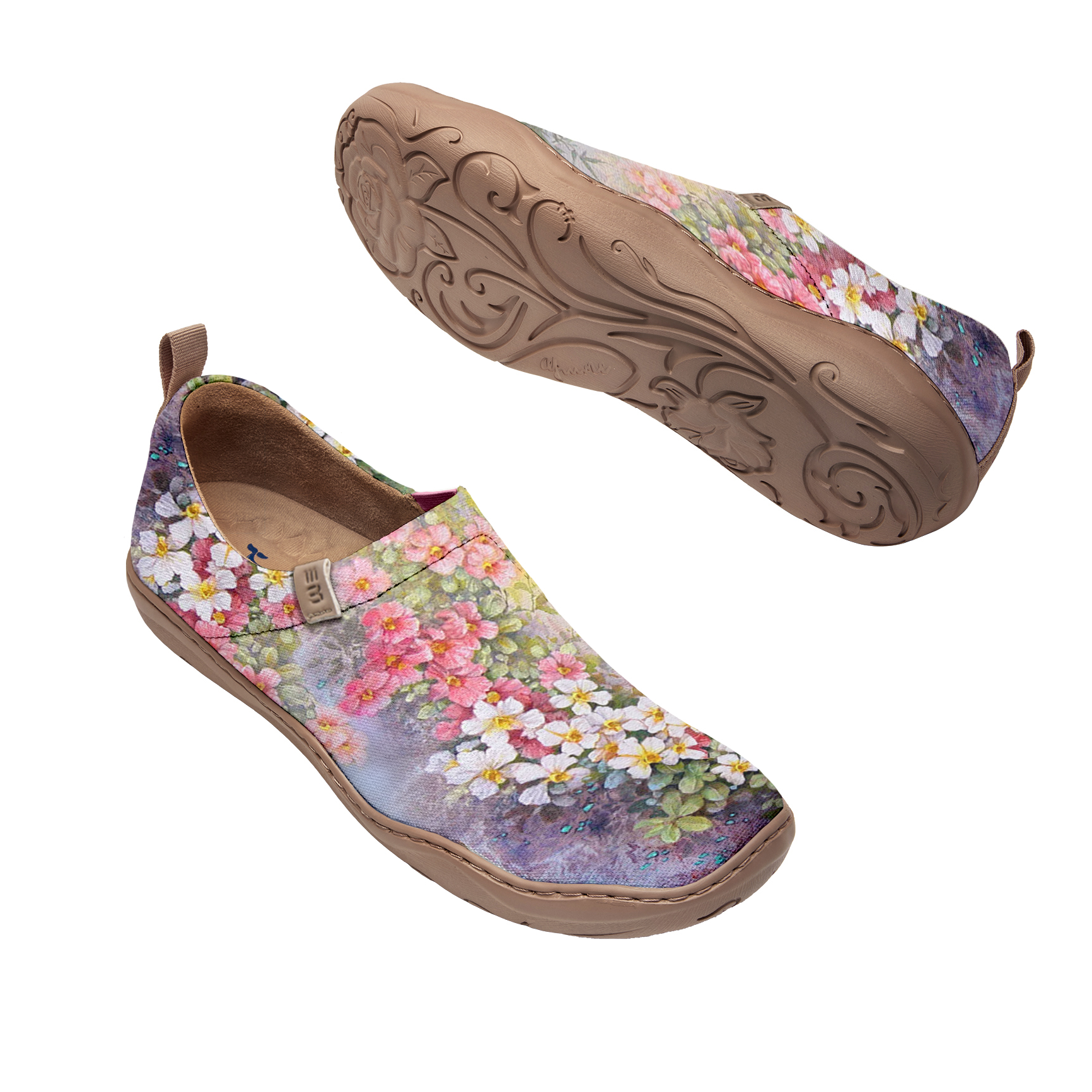 Yiume Women's Art Slip-On Casual Canvas Shoes Floral Hummingbird Whimsy Print Painted,100% Cotton