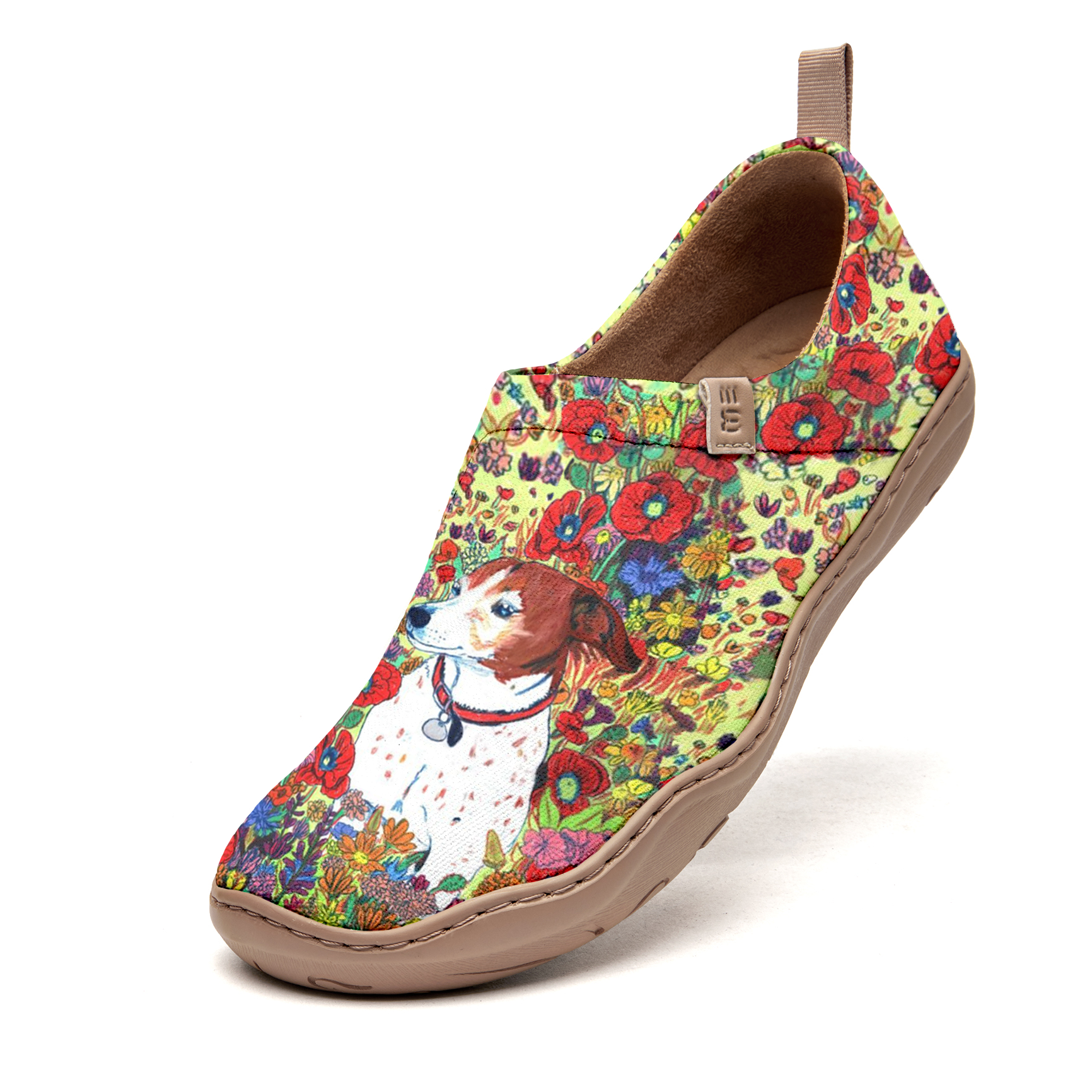 Yiume Women's Art Slip-On Casual Canvas Shoes Puppy Paradise Painted,100% Cotton