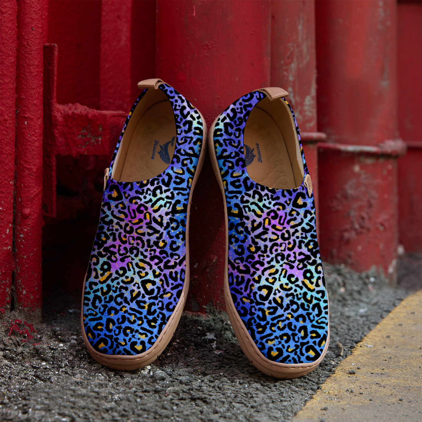 Blue And Purple Leopard Print Women's Shoes