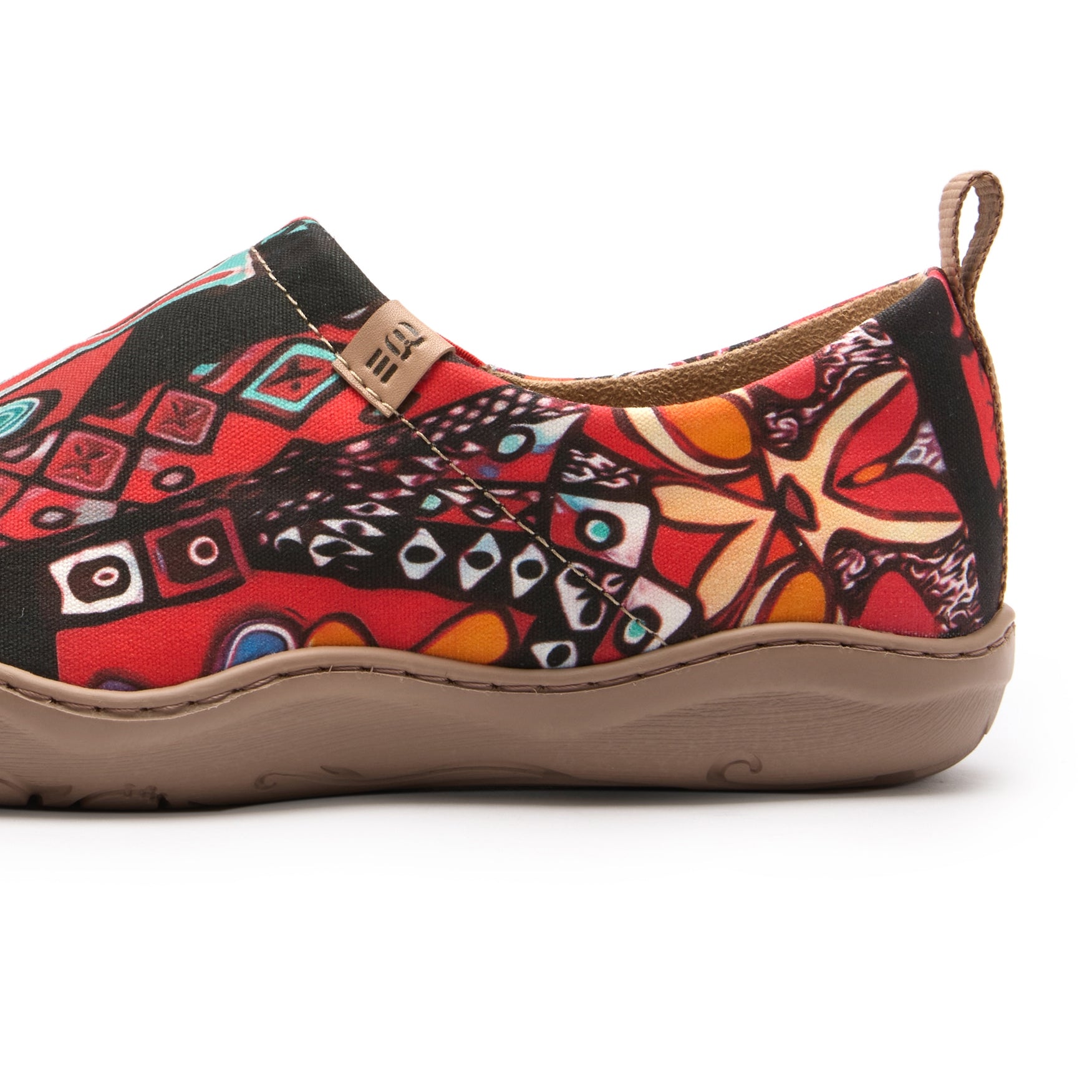 Abstract Artistry Statement Women's Slip-On Shoes, 100% Polyester Textured Yarn, Painted Canvas Sneakers