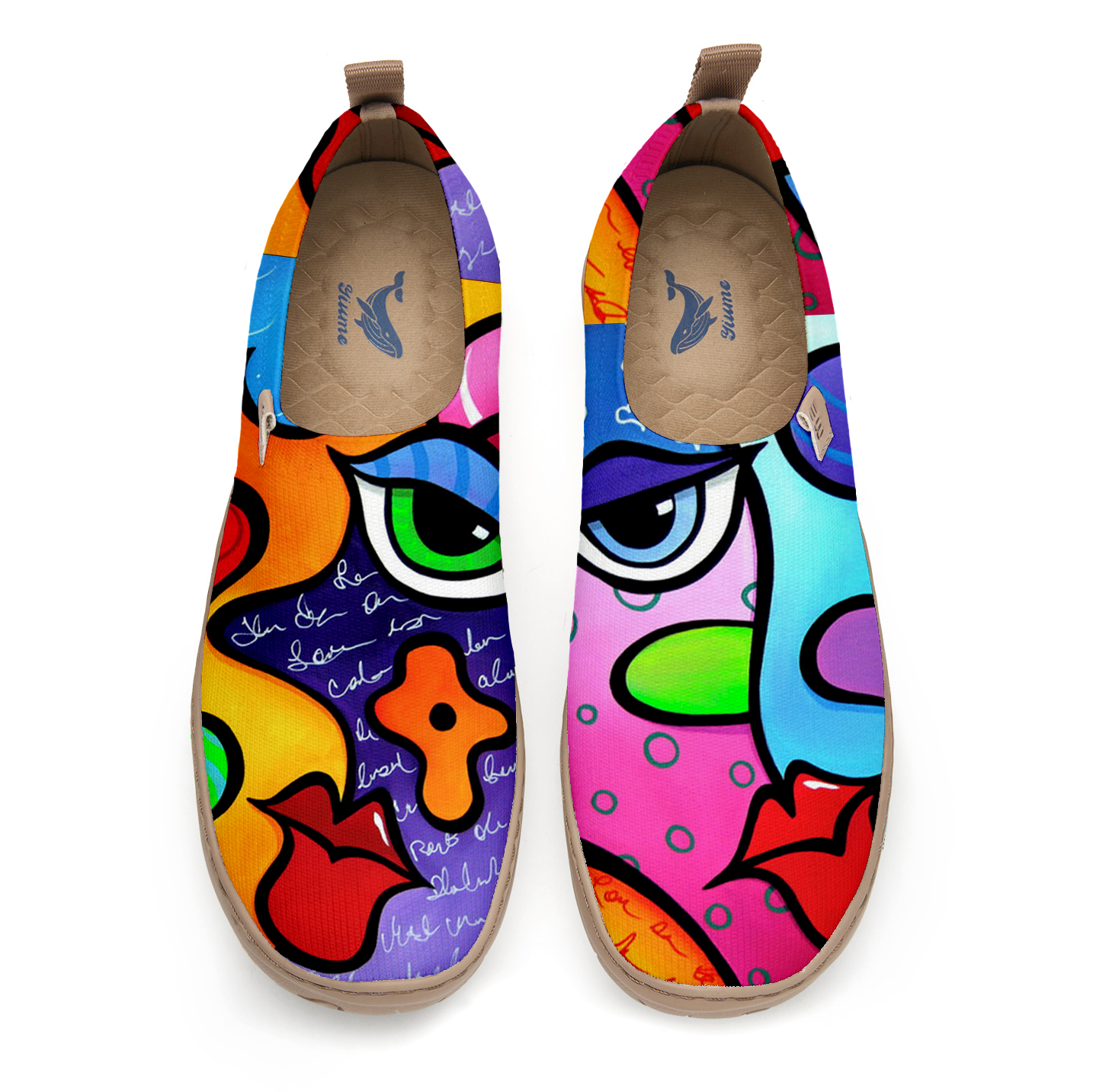 Vibrant Abstract Face Women's Shoes