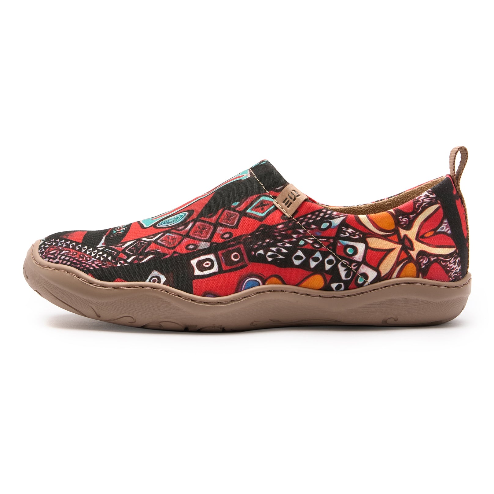 Abstract Artistry Statement Women's Slip-On Shoes, 100% Polyester Textured Yarn, Painted Canvas Sneakers