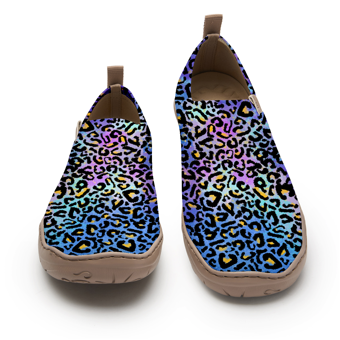 Blue And Purple Leopard Print Women's Shoes