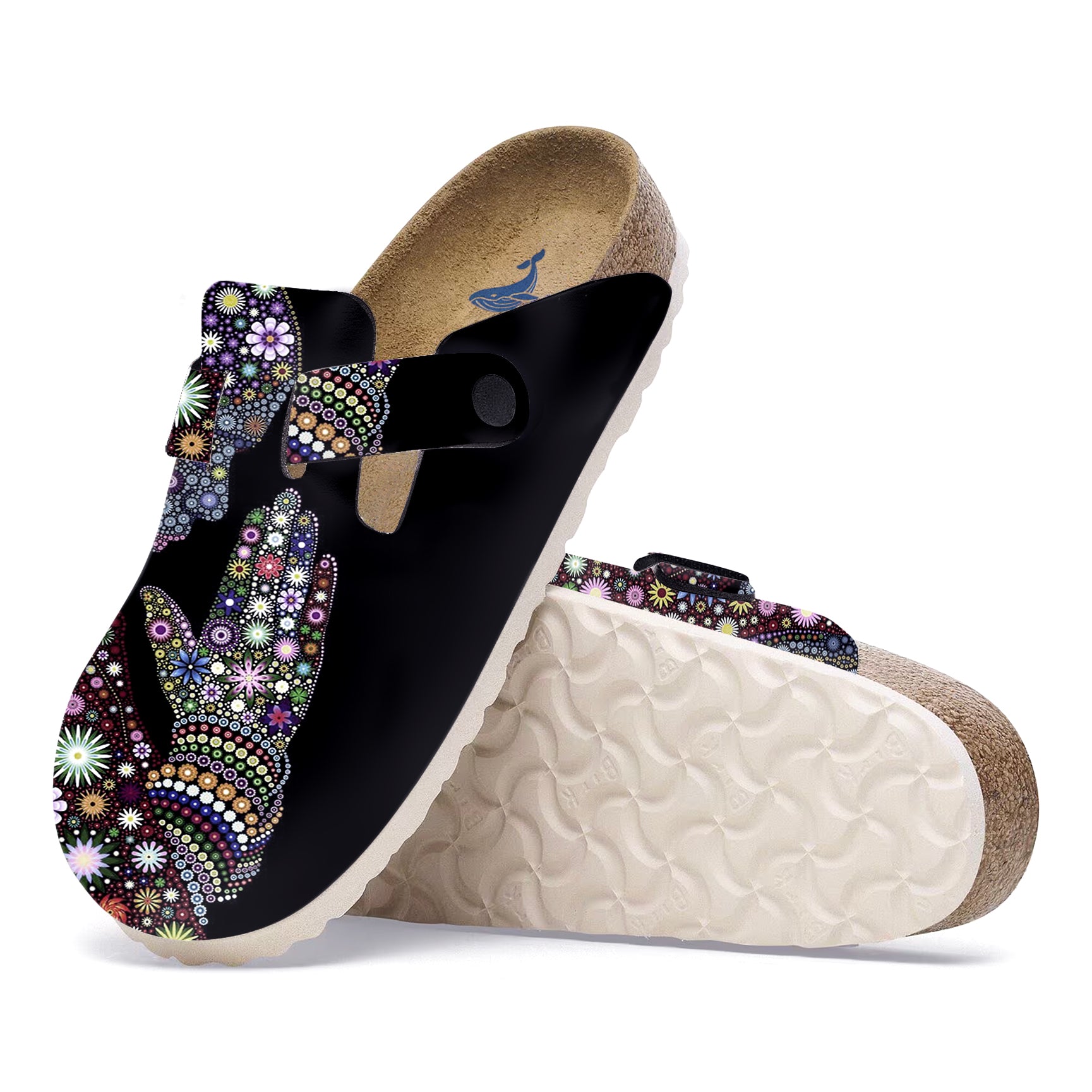 Yiume Footwear's Women’s Printed Clogs Adjustable Buckle Slip on Footbed Slippers