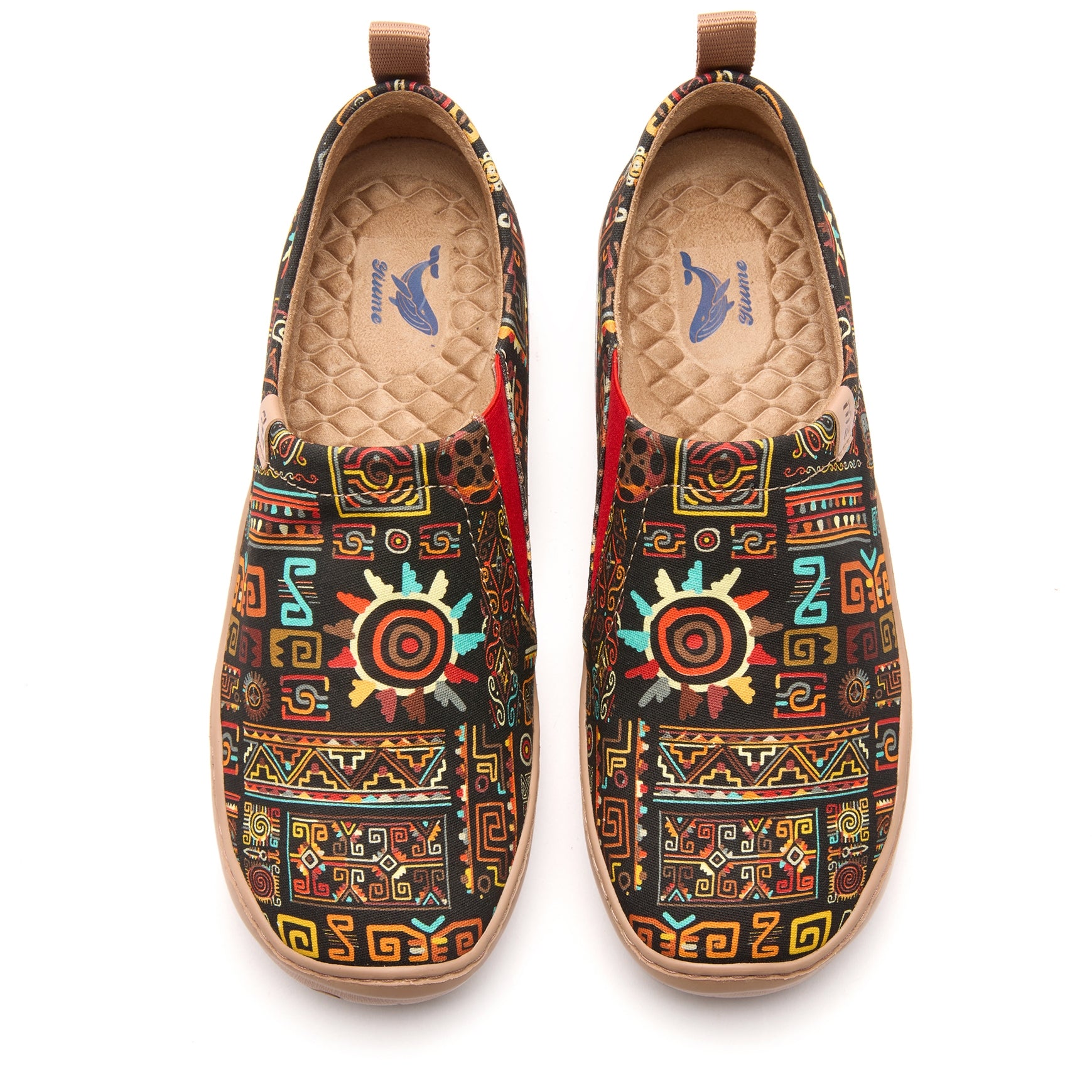 Ethnic Vibes Women's Slip-On Shoes, 100% Polyester Textured Yarn, Painted Canvas Sneakers