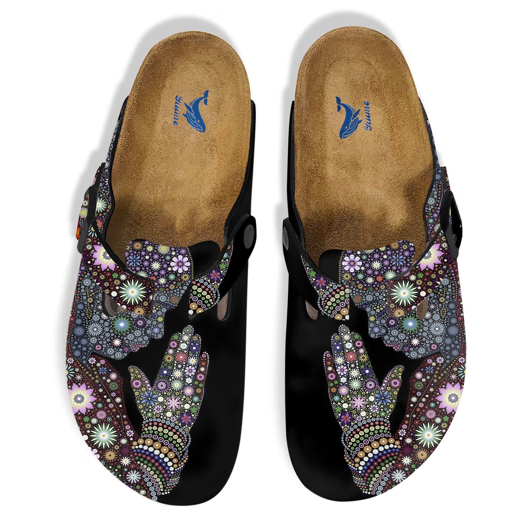 Yiume Footwear's Women’s Printed Clogs Adjustable Buckle Slip on Footbed Slippers