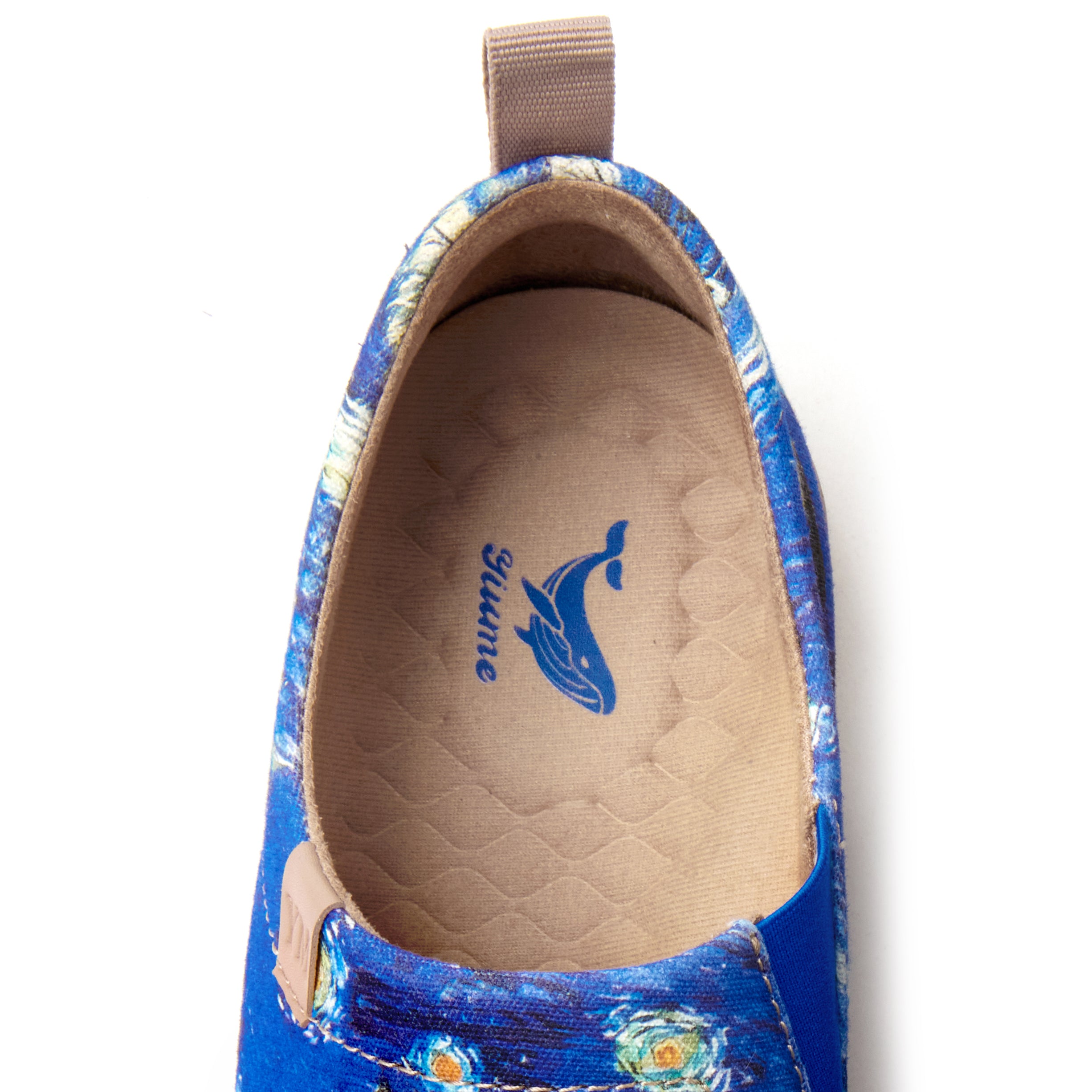 Women's Foldable Loafers, Van Gogh Art Painted Canvas Slip-On Sneakers, 100% Polyester Textured Yarn