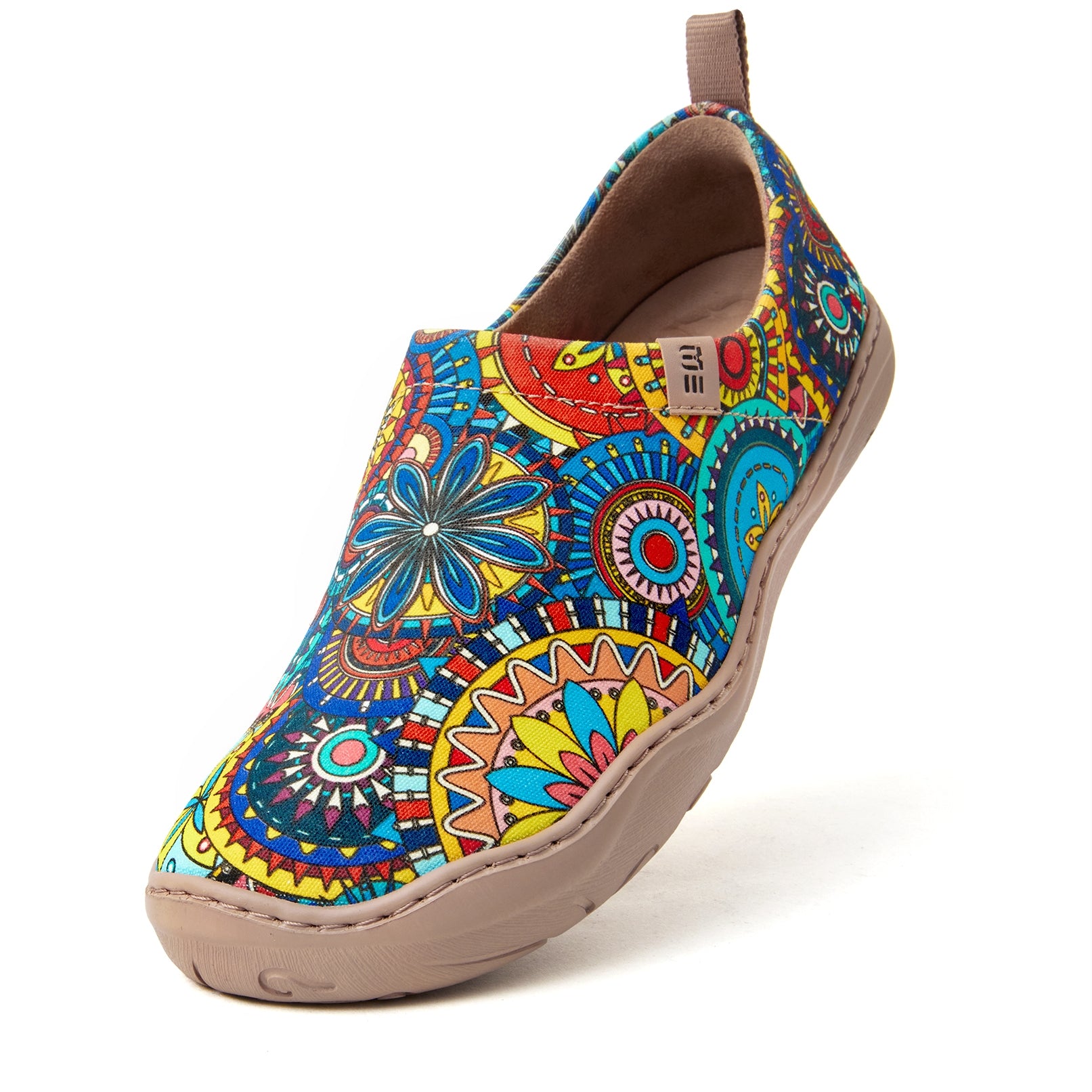 Yiume Women's Art Travel Shoes Bohemian Florals Painted,100% Cotton