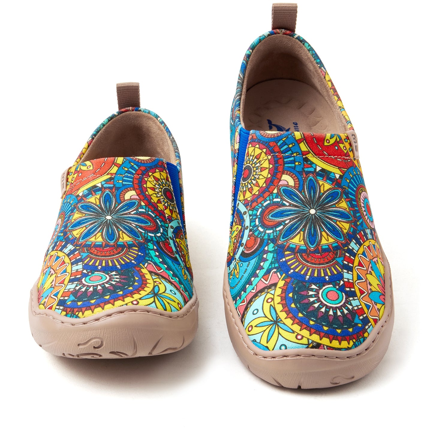 Yiume Women's Art Travel Shoes Bohemian Florals Painted,100% Cotton