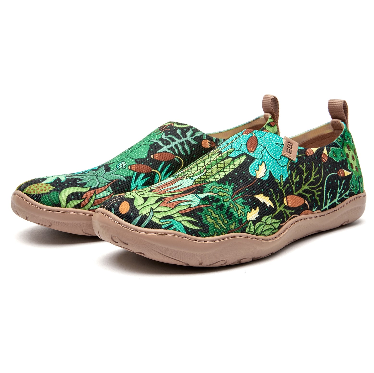 Moss Meadow by Ester Bernaldo De Quirós Women's Slip-On Shoes, 100% Polyester Textured Yarn, Painted Canvas Sneaker