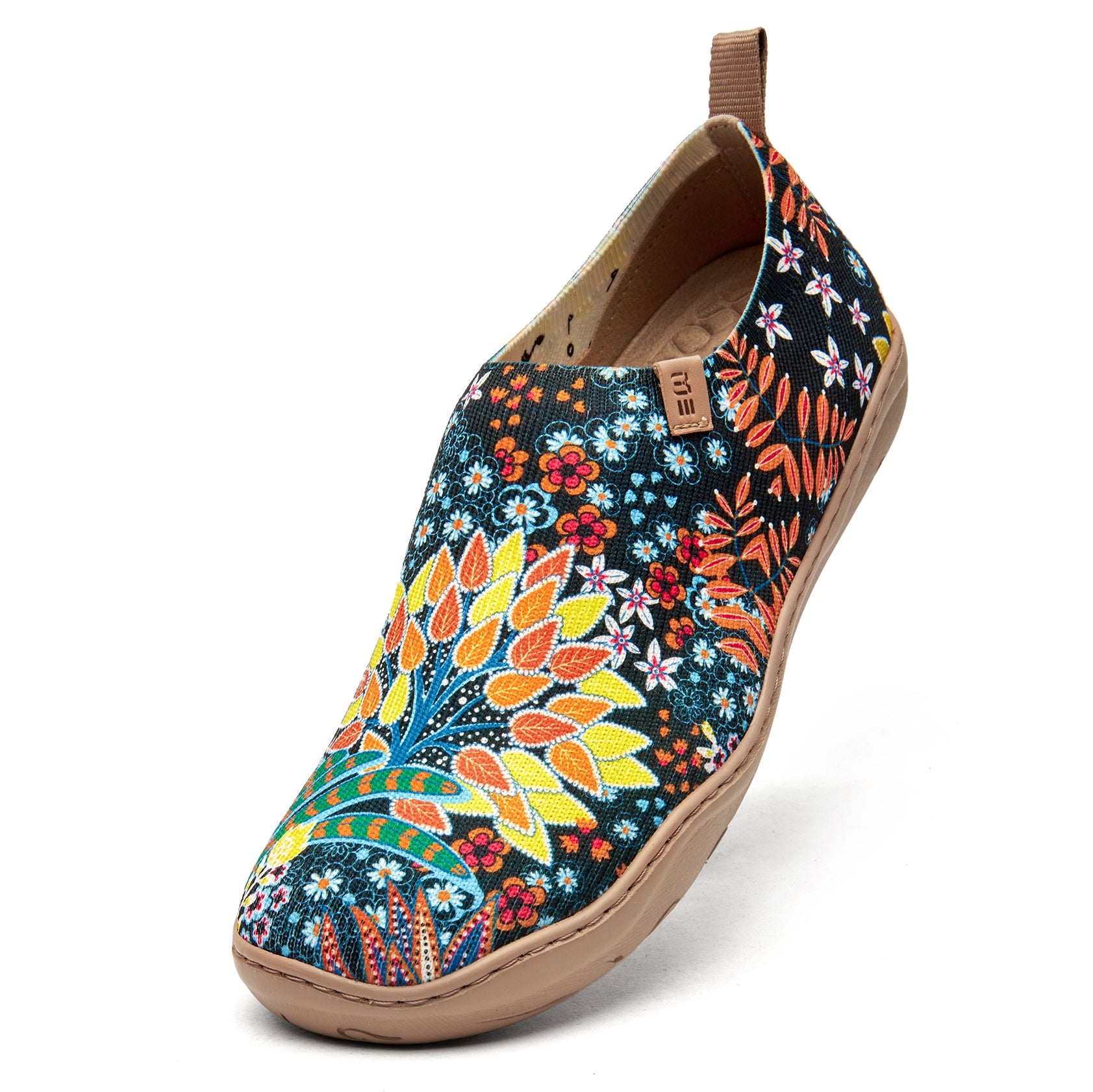 Quirky Plants Women's Slip-On Shoes, 100% Polyester Textured Yarn, Painted Canvas Sneakers