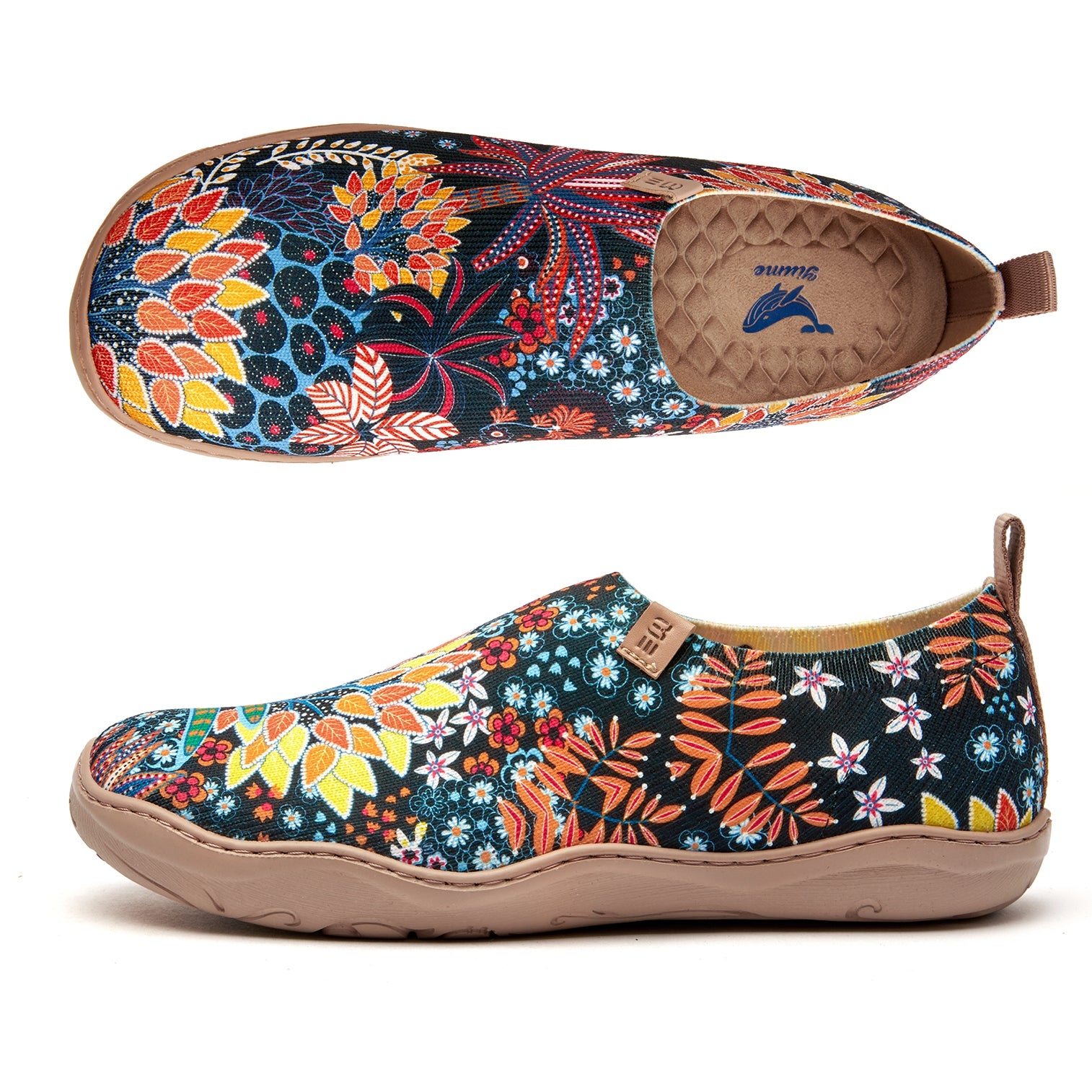 Quirky Plants Women's Slip-On Shoes, 100% Polyester Textured Yarn, Painted Canvas Sneakers