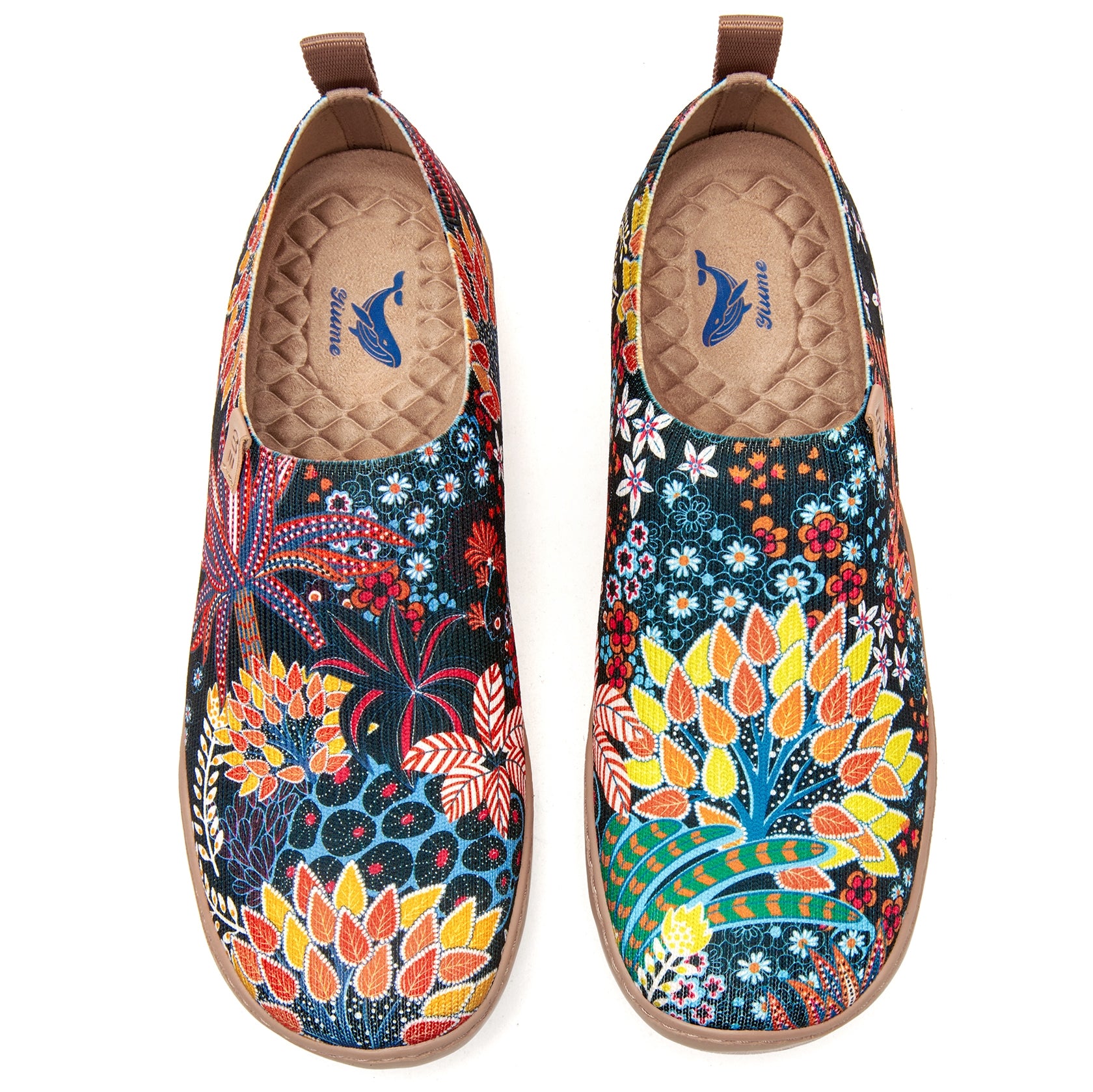 Quirky Plants Women's Slip-On Shoes, 100% Polyester Textured Yarn, Painted Canvas Sneakers