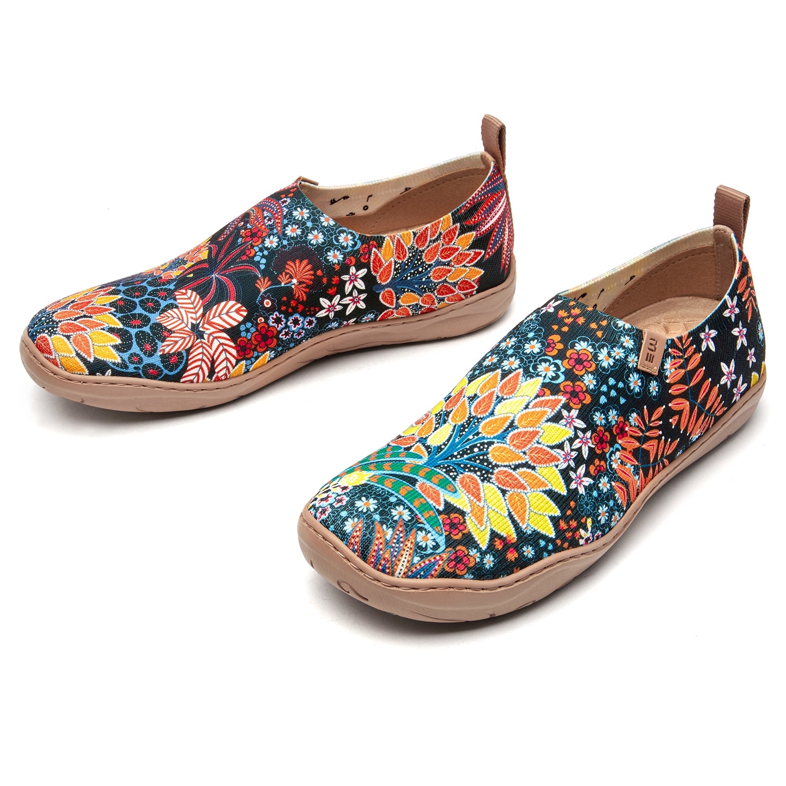 Quirky Plants Women's Slip-On Shoes, 100% Polyester Textured Yarn, Painted Canvas Sneakers