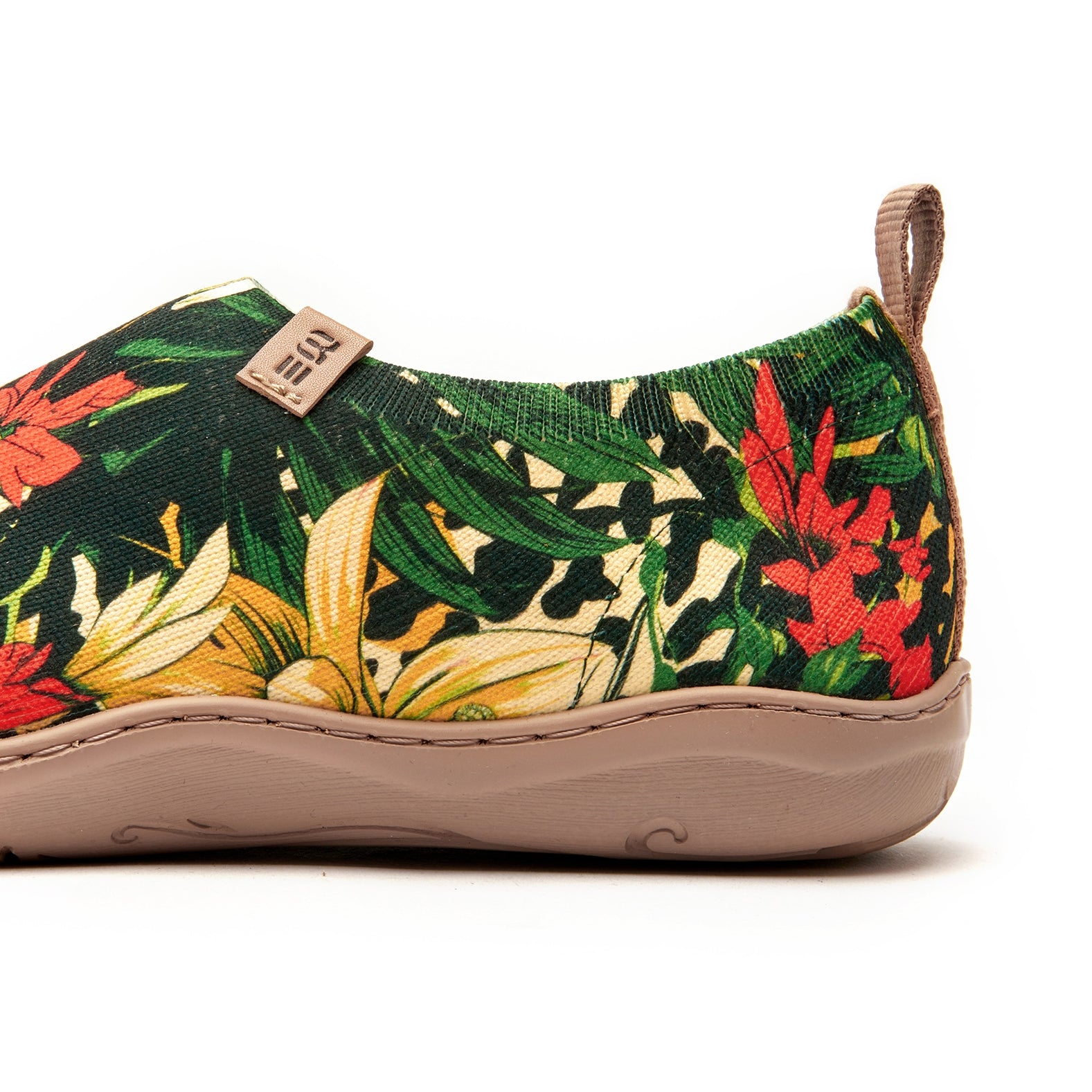 Tropical Harmony Women's Slip-On Shoes, 100% Polyester Textured Yarn, Painted Canvas Sneakers