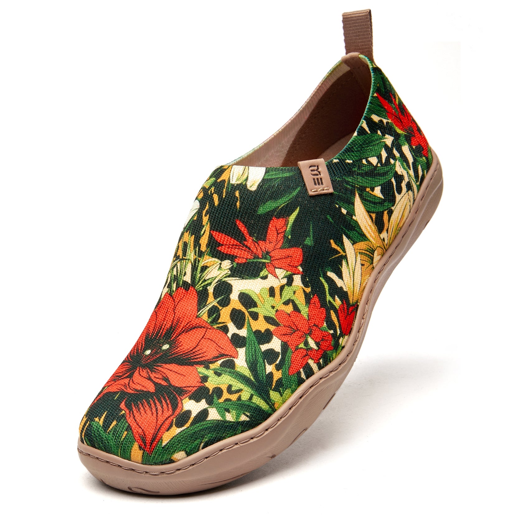 Tropical Harmony Women's Slip-On Shoes, 100% Polyester Textured Yarn, Painted Canvas Sneakers