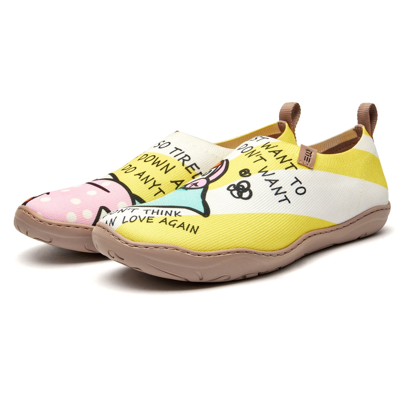 Sleeping Duck Women's Slip-On Shoes Painted Canvas Sneakers