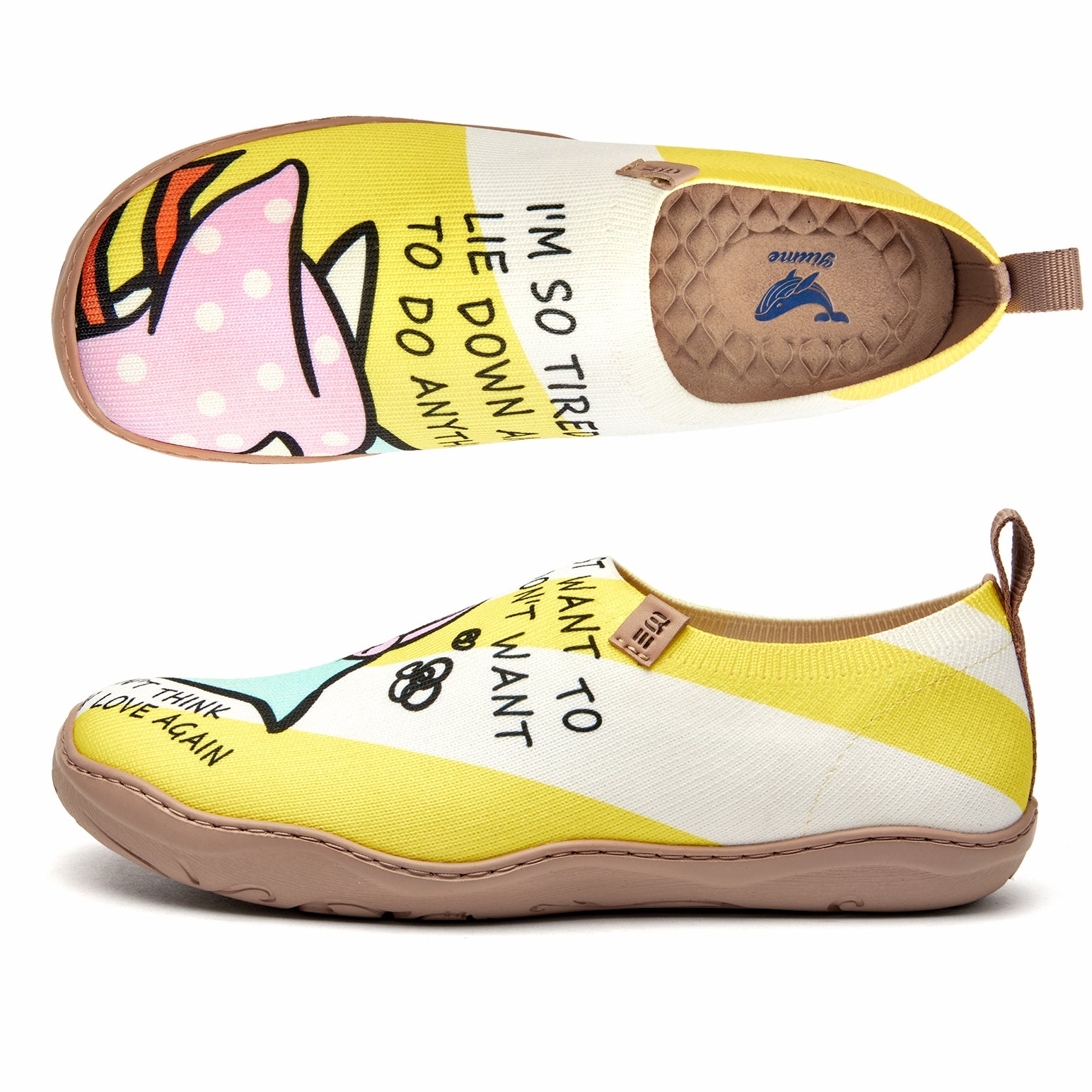 Sleeping Duck Women's Slip-On Shoes Painted Canvas Sneakers