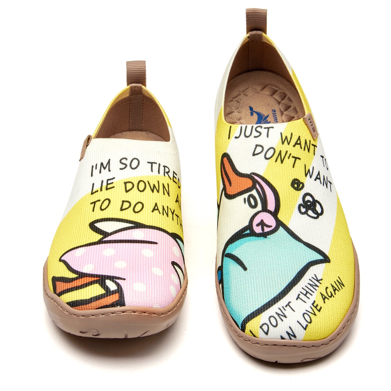 Sleeping Duck Women's Slip-On Shoes Painted Canvas Sneakers