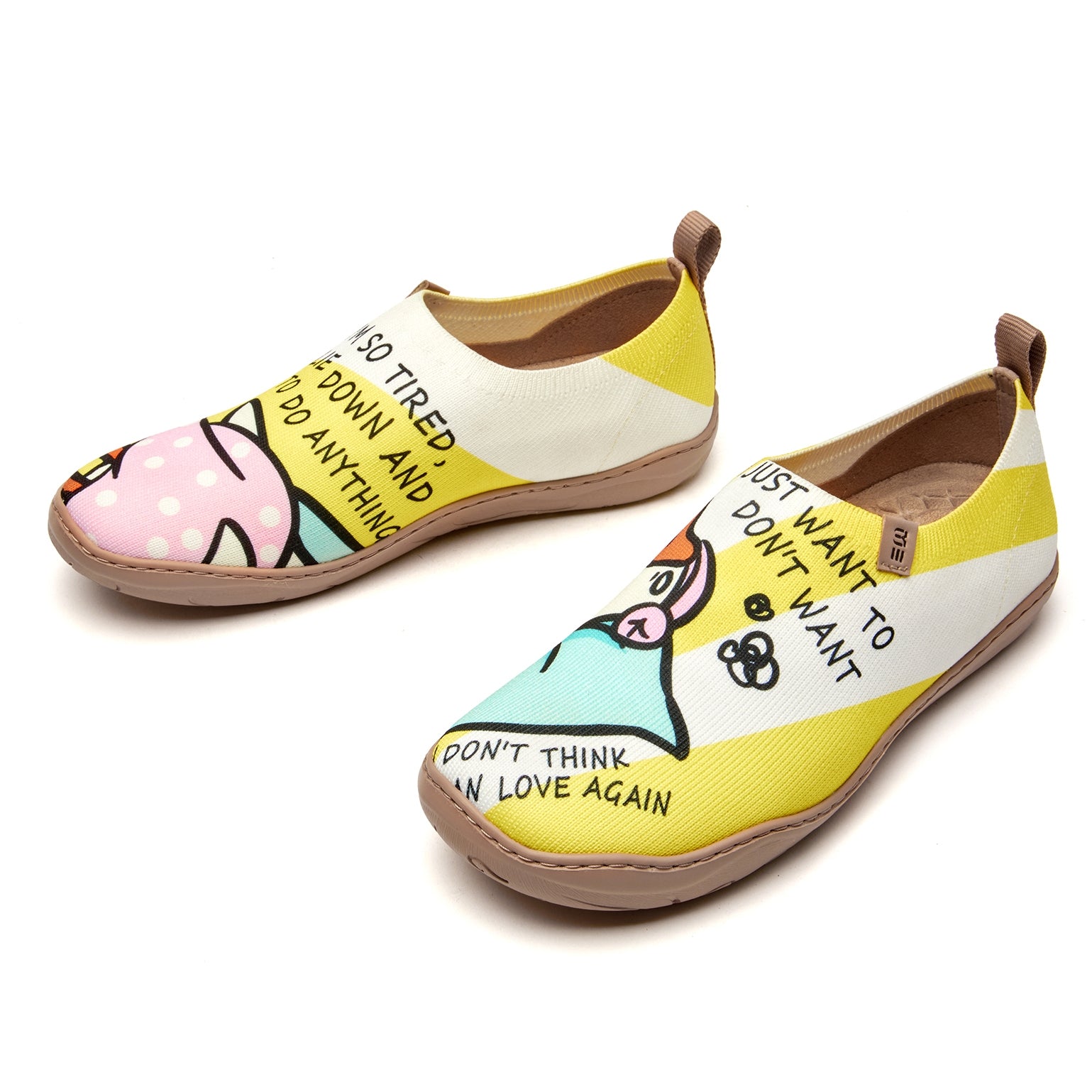 Sleeping Duck Women's Slip-On Shoes, 100% Polyester Textured Yarn, Painted Canvas Sneakers