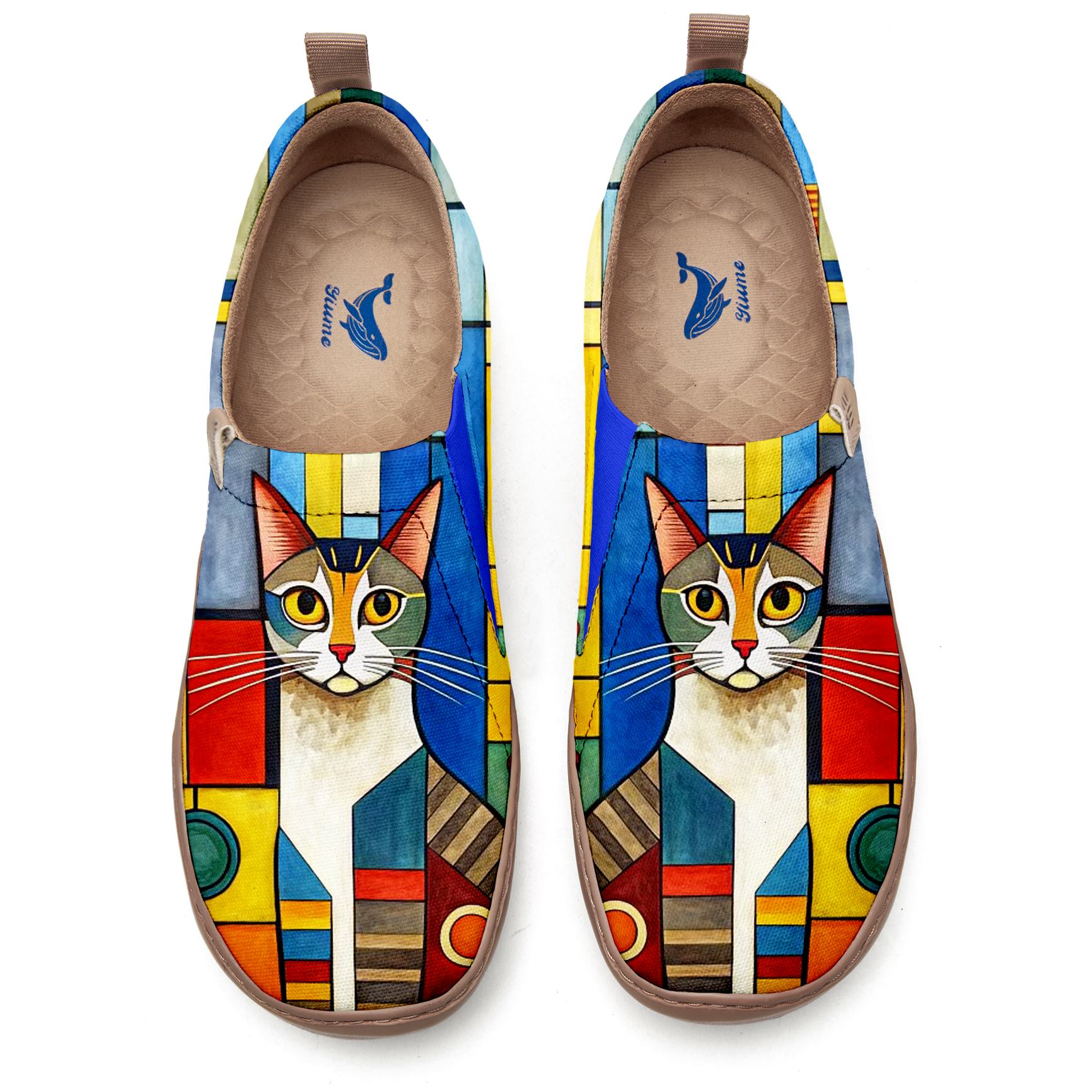 Vibrant Geometric Cat Women's Shoes
