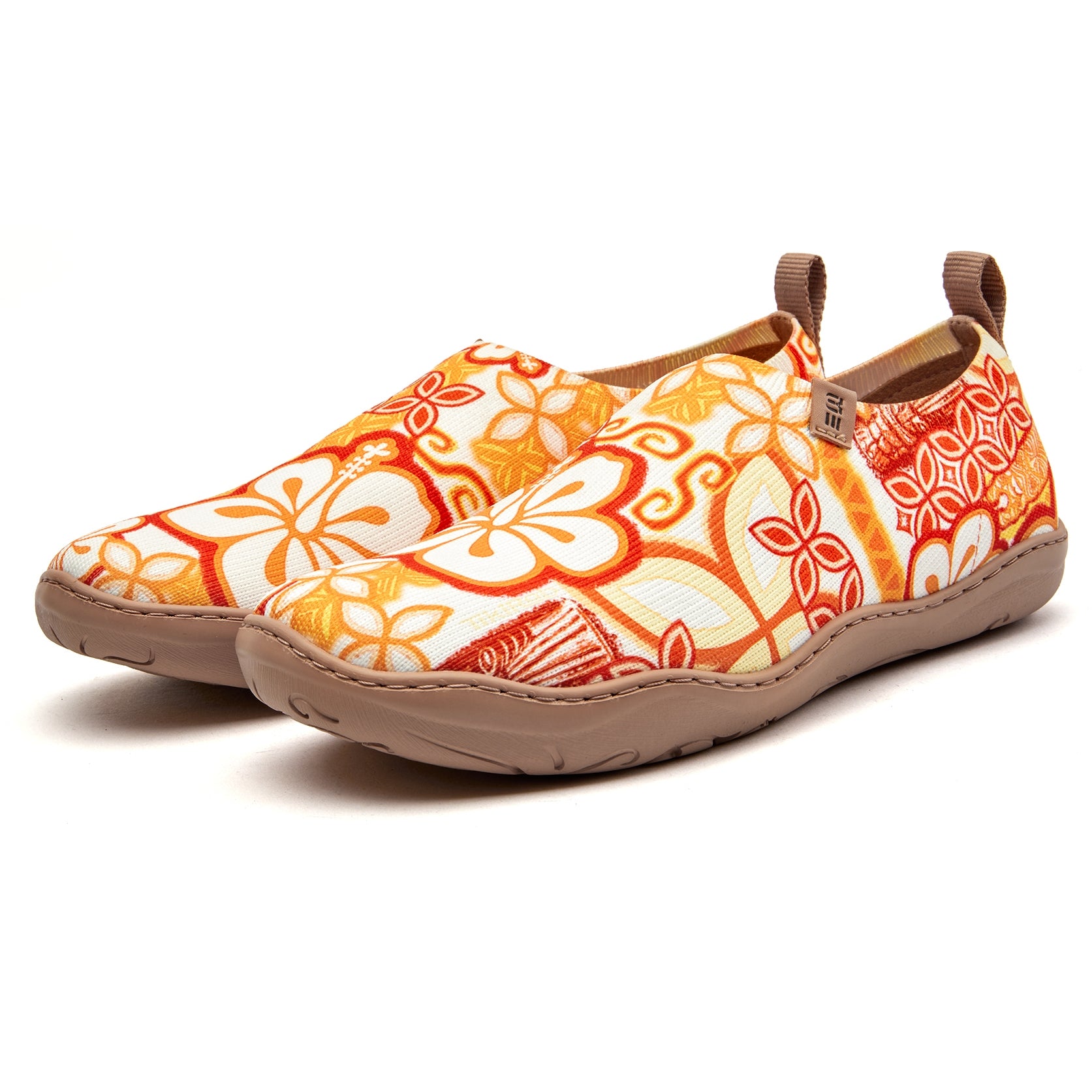 Tiki Print Women's Slip-On Shoes by TIKIROB, 100% Polyester Textured Yarn, Painted Canvas Sneakers