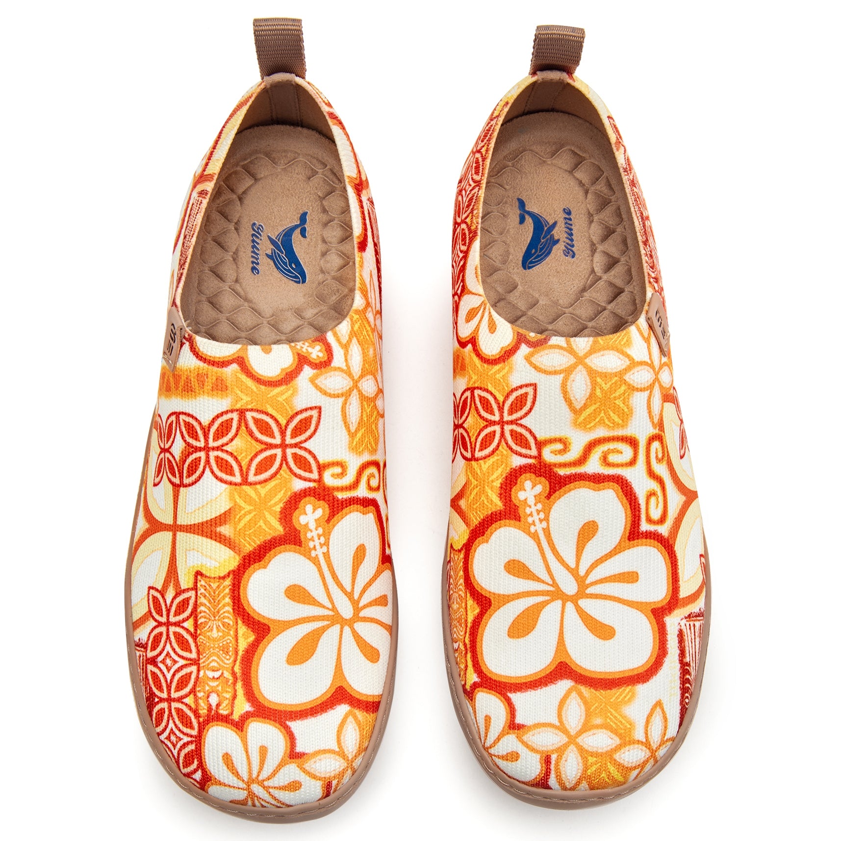 Tiki Print Women's Slip-On Shoes by TIKIROB, 100% Polyester Textured Yarn, Painted Canvas Sneakers