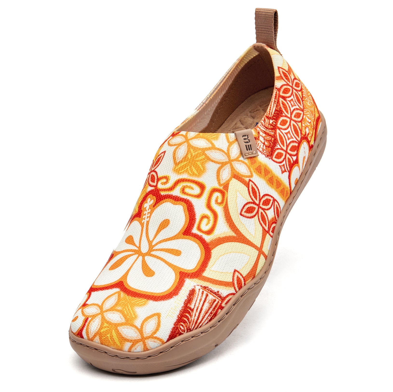 Tiki Print Women's Slip-On Shoes by TIKIROB, 100% Polyester Textured Yarn, Painted Canvas Sneakers