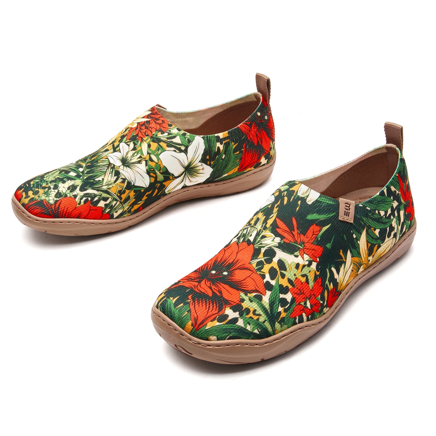 Tropical Harmony Women's Slip-On Shoes, 100% Polyester Textured Yarn, Painted Canvas Sneakers