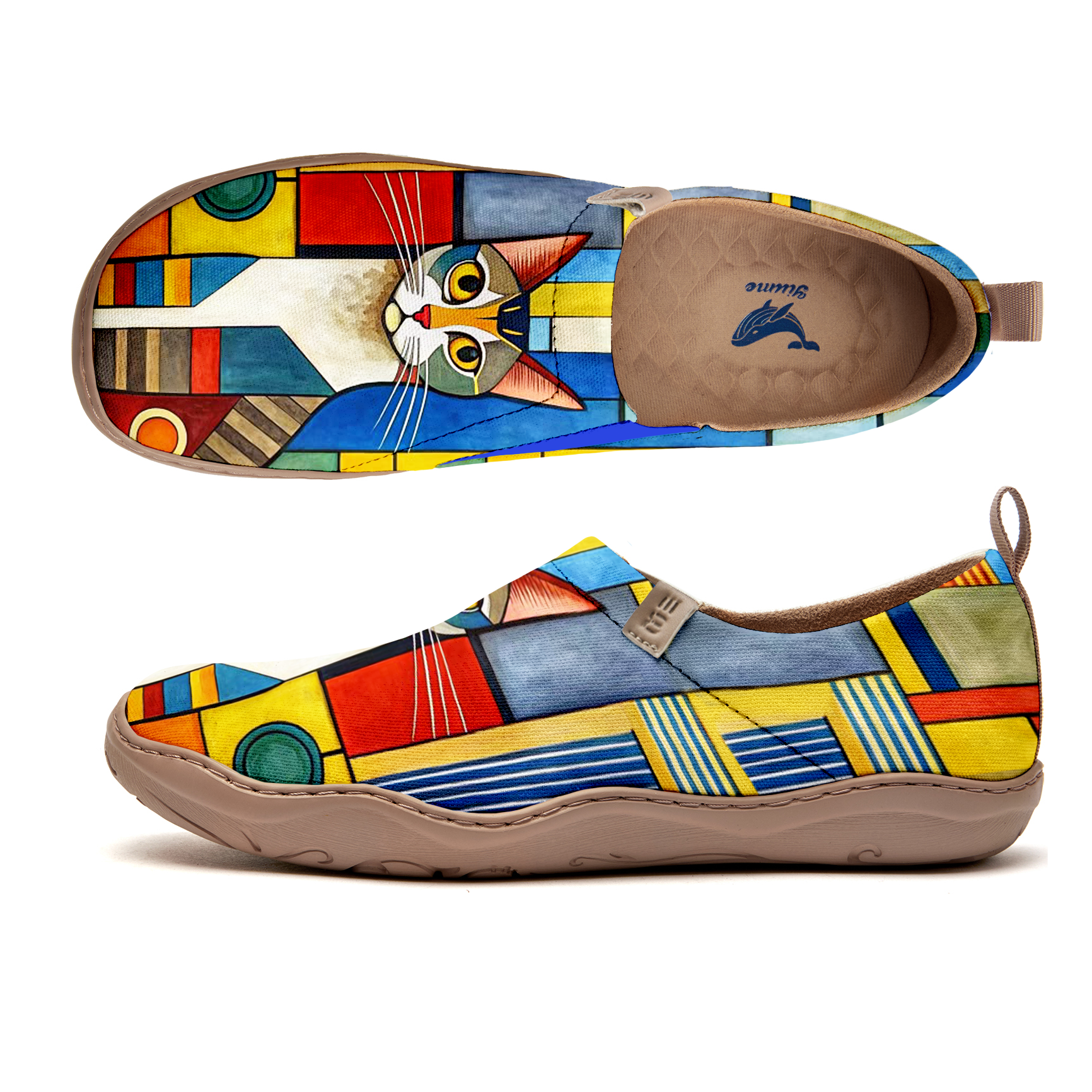Vibrant Geometric Cat Women's Shoes