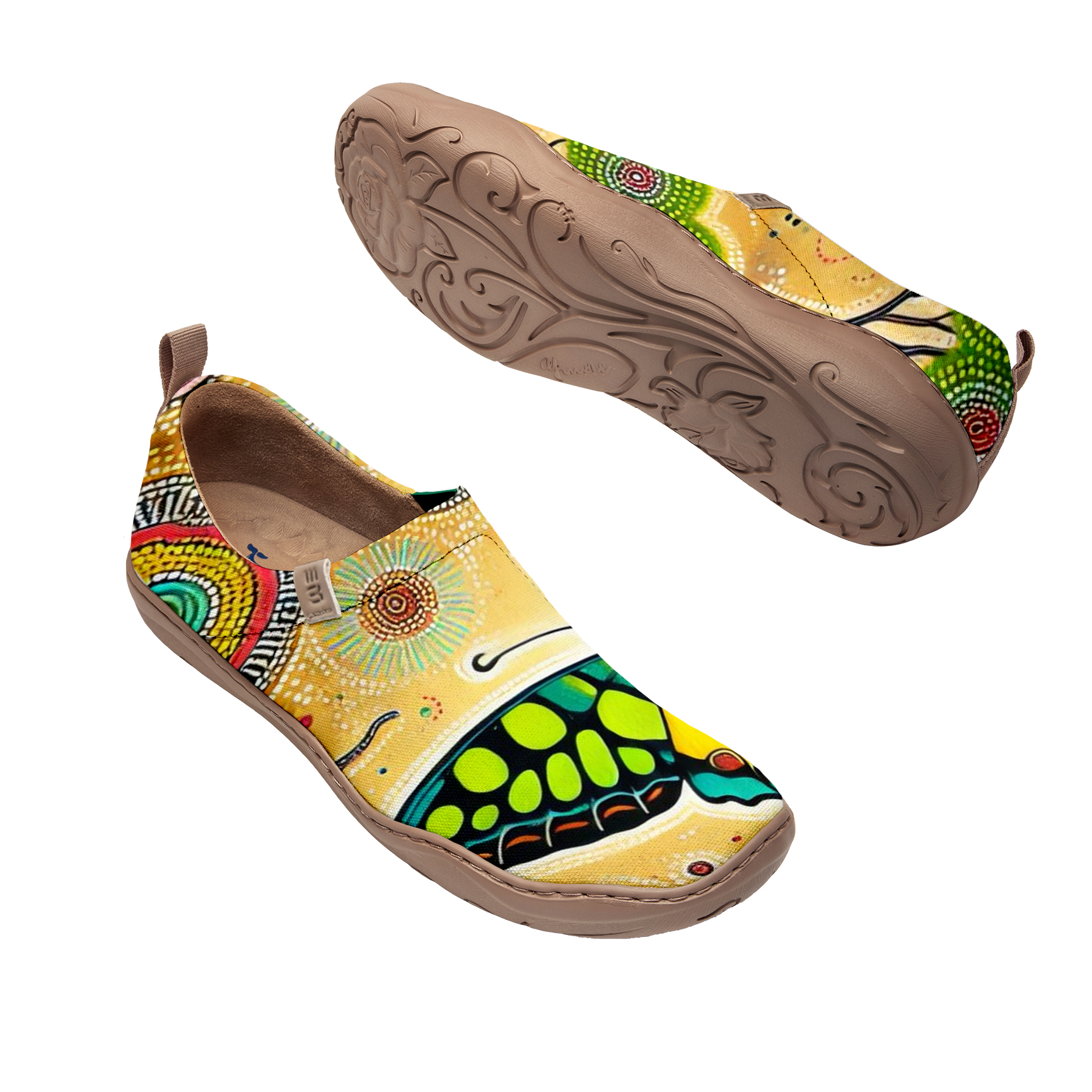 Green Polka Dot Butterfly Women's Shoes