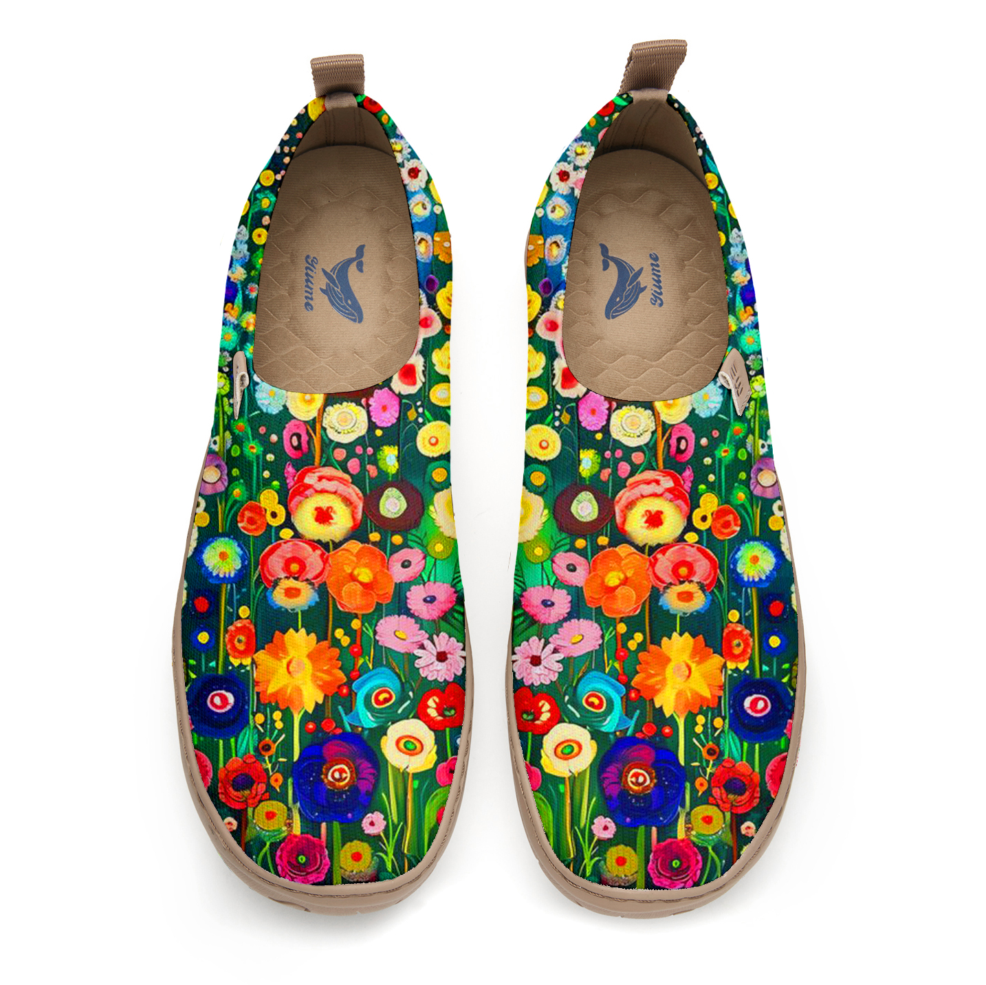 Green Polka Dot Floral Women's Shoes