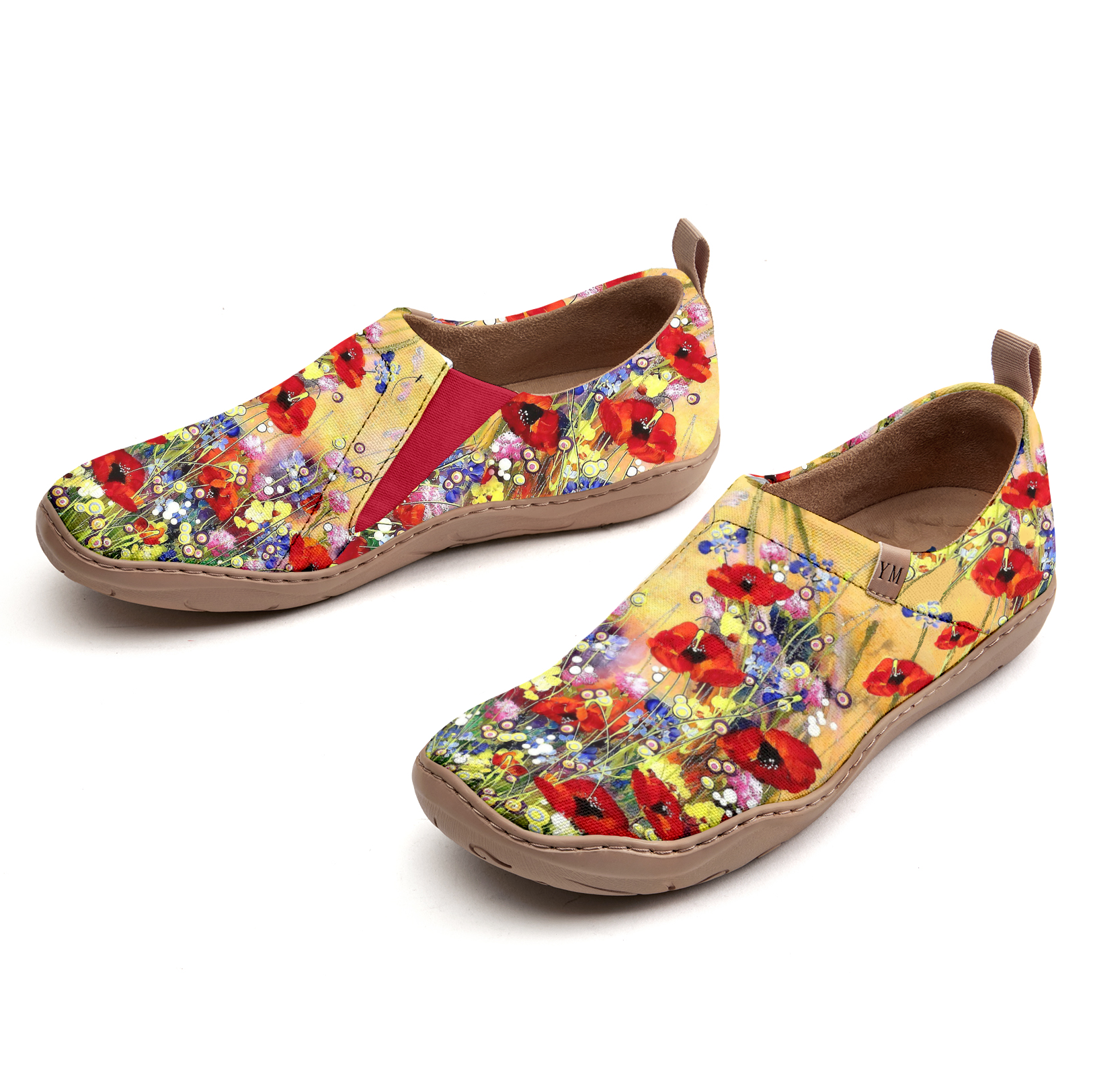 Yiume Women's Art Slip-On Casual Canvas Shoes Wildflower Whisper Painted,100% Cotton