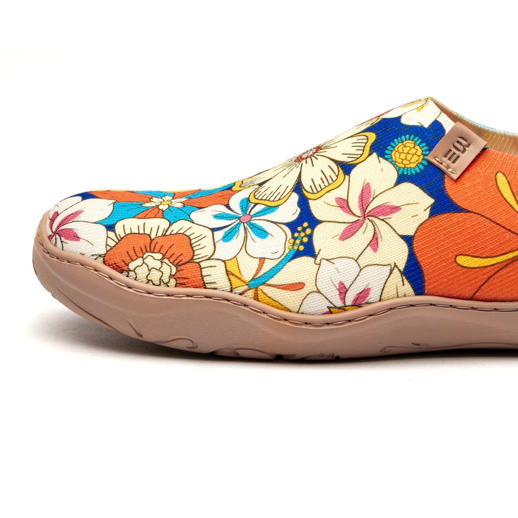 60's Floral Print by Samantha O'Malley Women's Slip-On Shoes, 100% Polyester Textured Yarn, Painted Canvas Sneaker