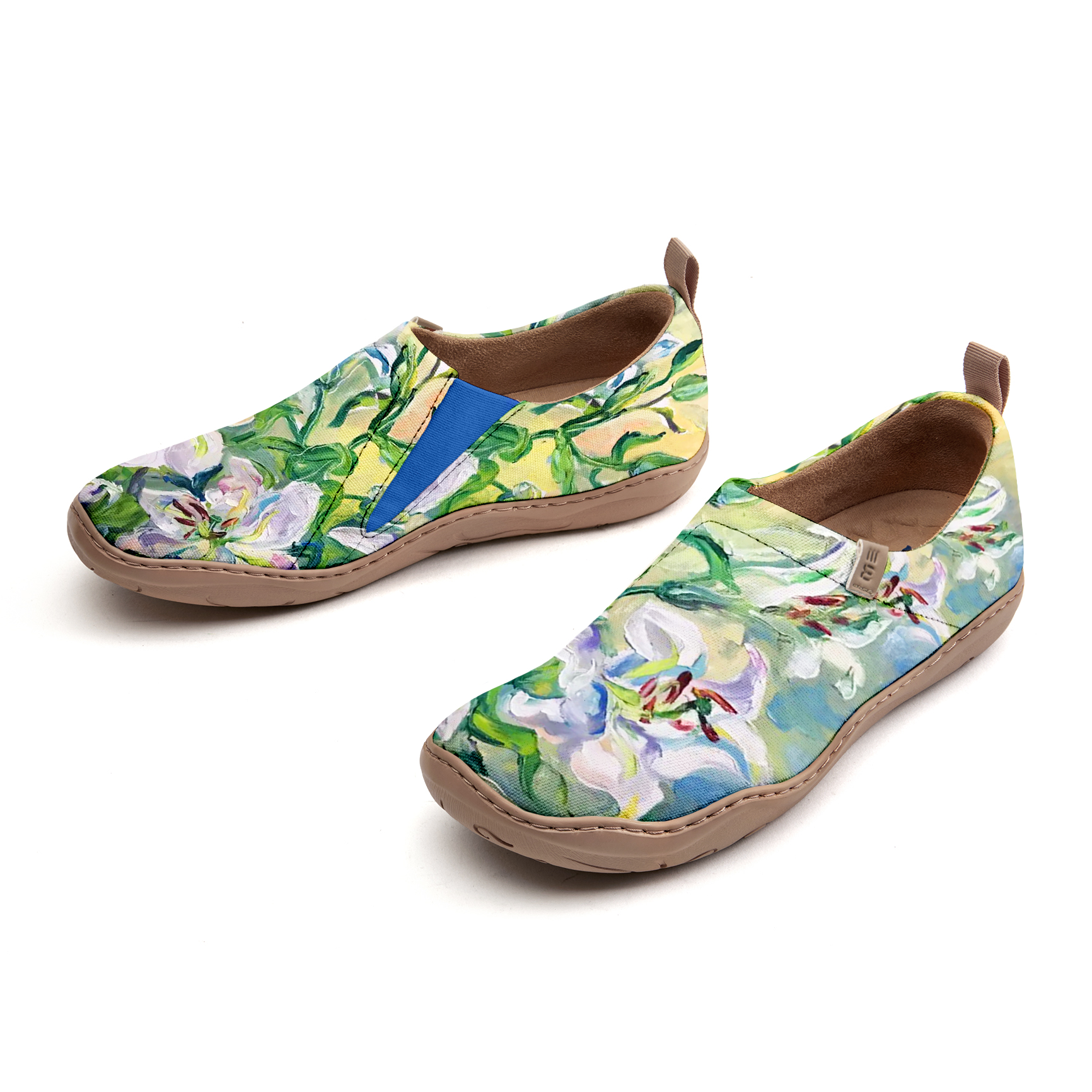 Yiume Women's Art Slip-On Casual Canvas Shoes Lily Painted,100% Cotton