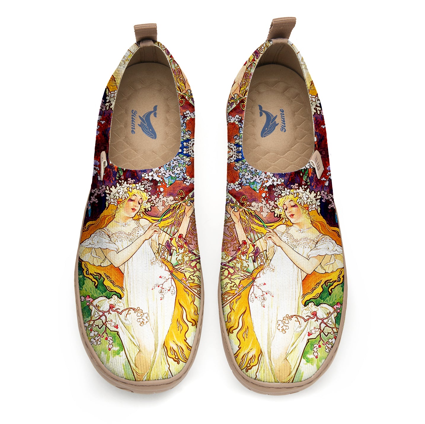 Yiume Women's Art Slip-On Casual Canvas Shoes Fairy Grace Painted,100% Cotton