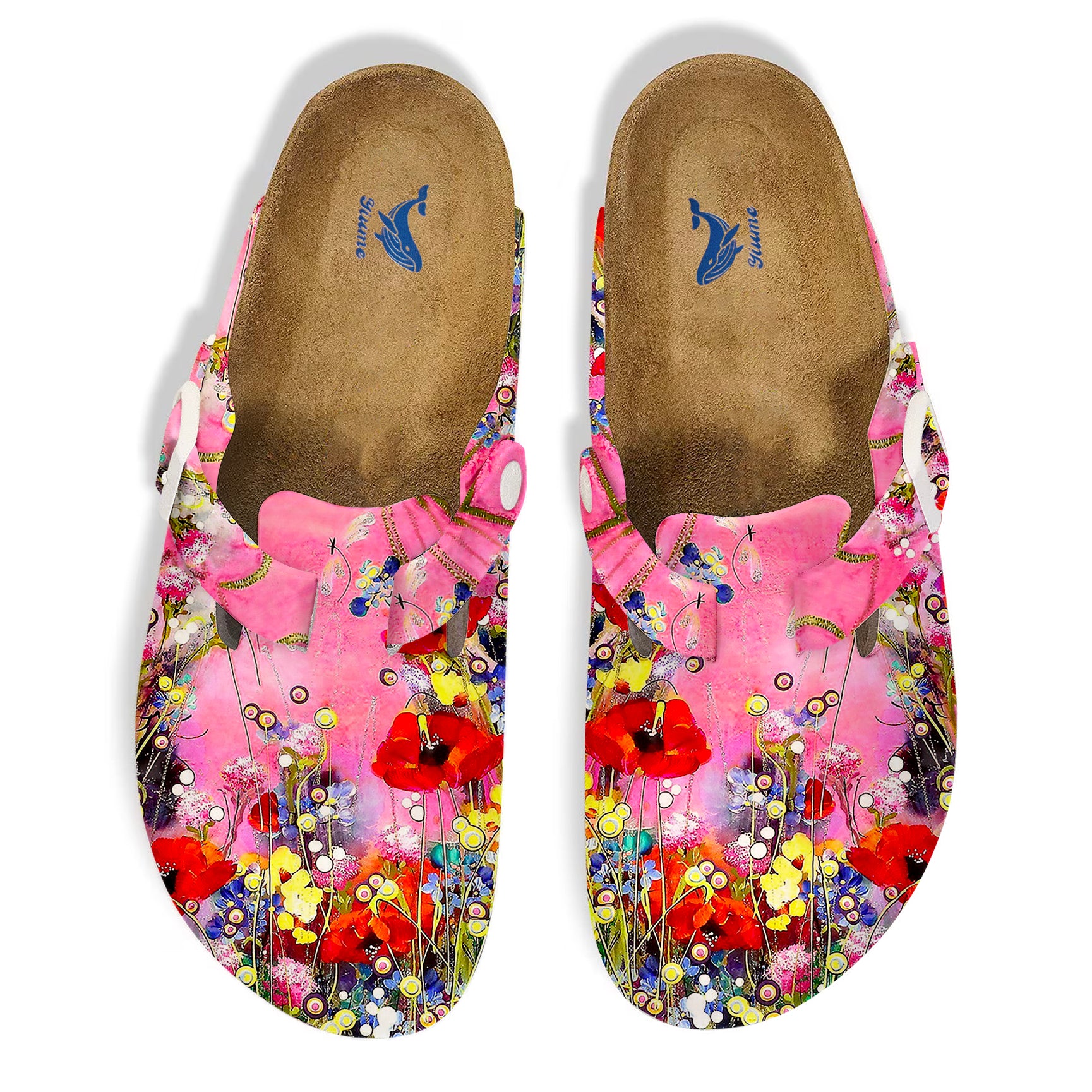 Yiume Footwear Women’s  Clogs Adjustable Buckle Slip on Footbed Slippers