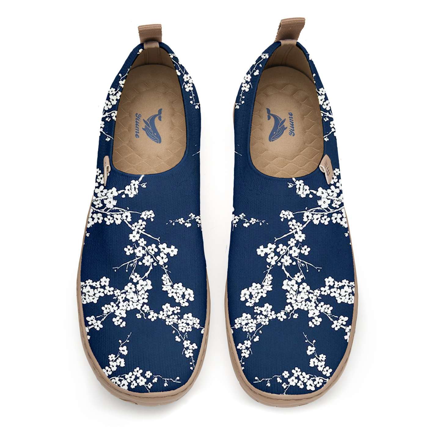 Yiume Women's Art Slip-On Shoes Comfortable Breathable Knit Casual Footwear,Blue And White Traditional Chinese Style