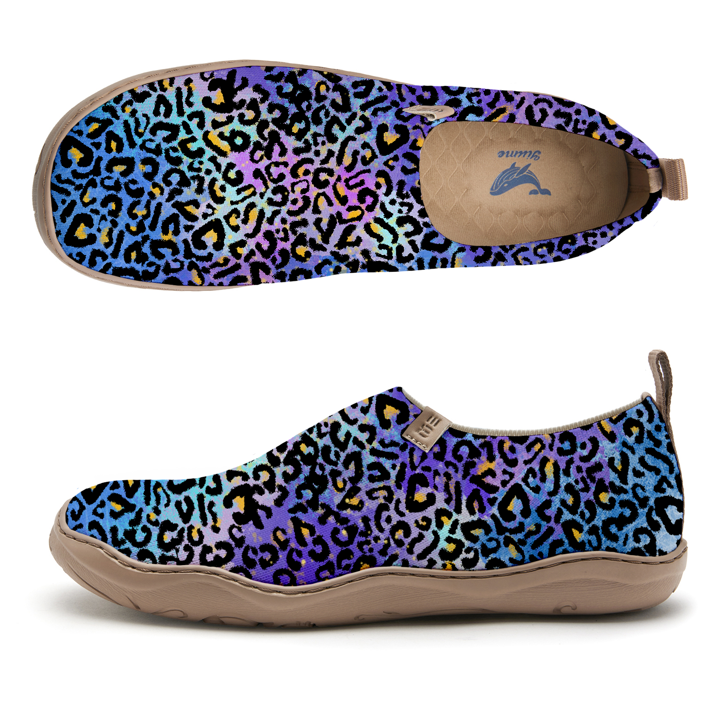 Blue And Purple Leopard Print Women's Shoes