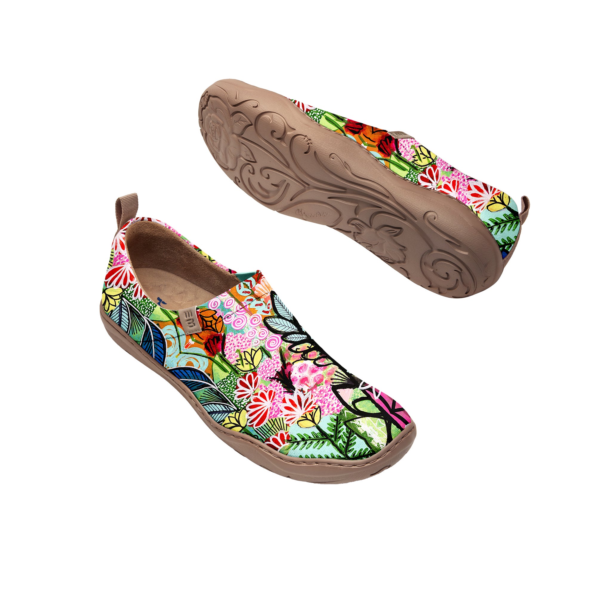 Yiume Women's Art Slip-On Casual Canvas Shoes Bloom Buzz Print Painted,100% Cotton