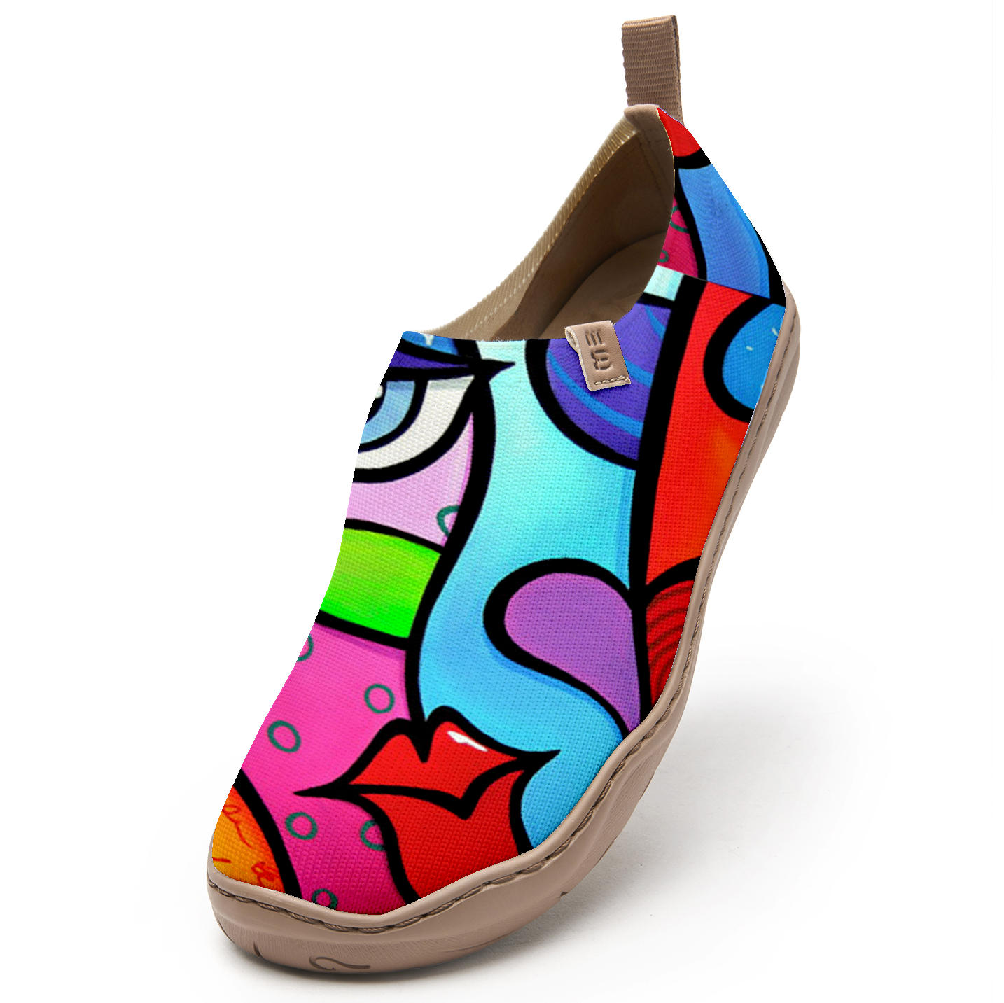 Vibrant Abstract Face Women's Shoes